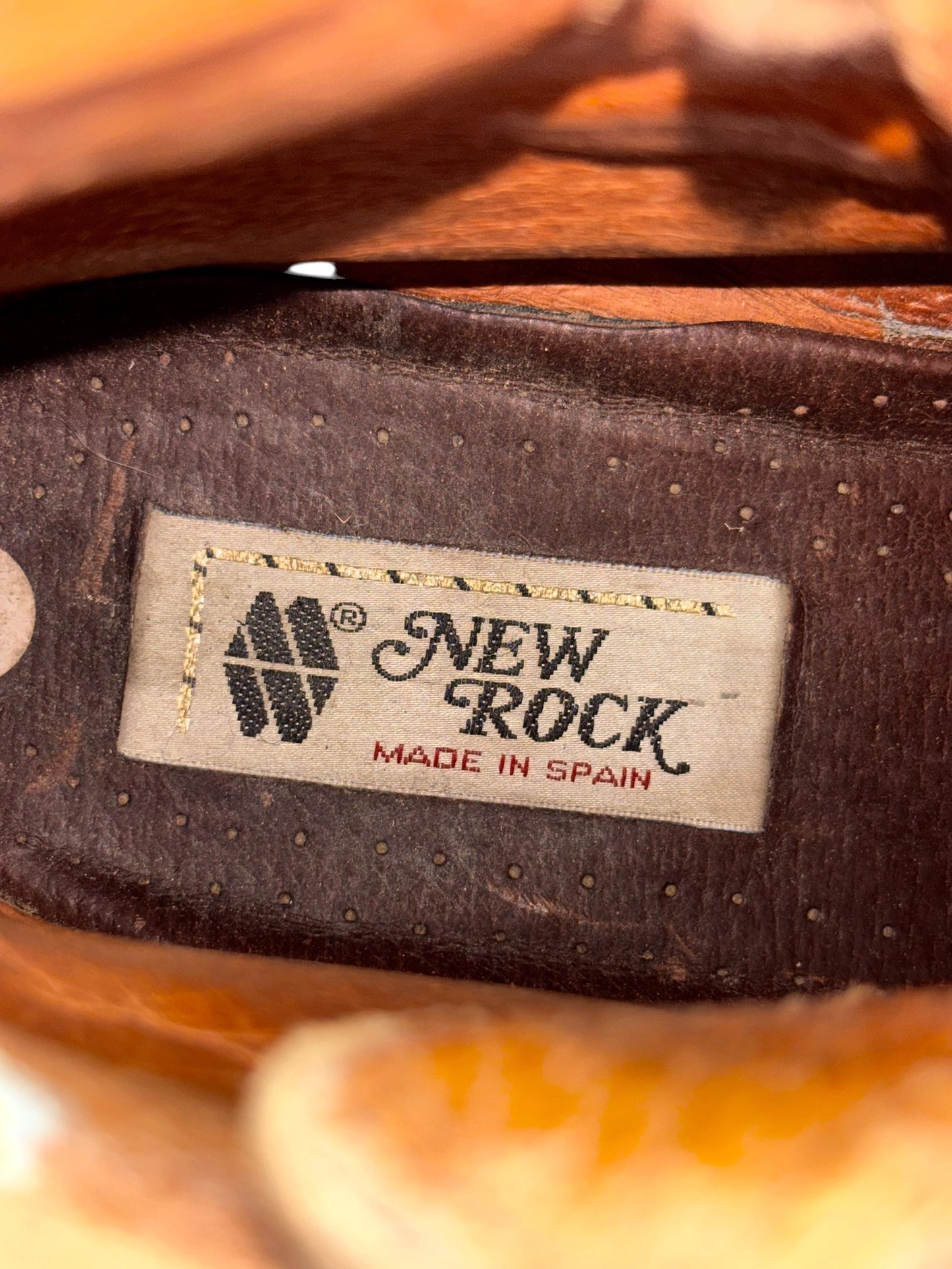 Vintage New Rock brown leather platform boots