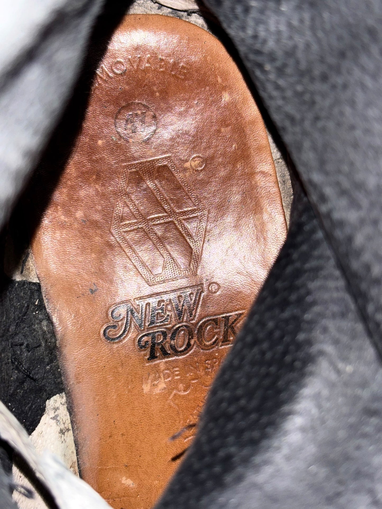 Vintage New Rock leather biker boots