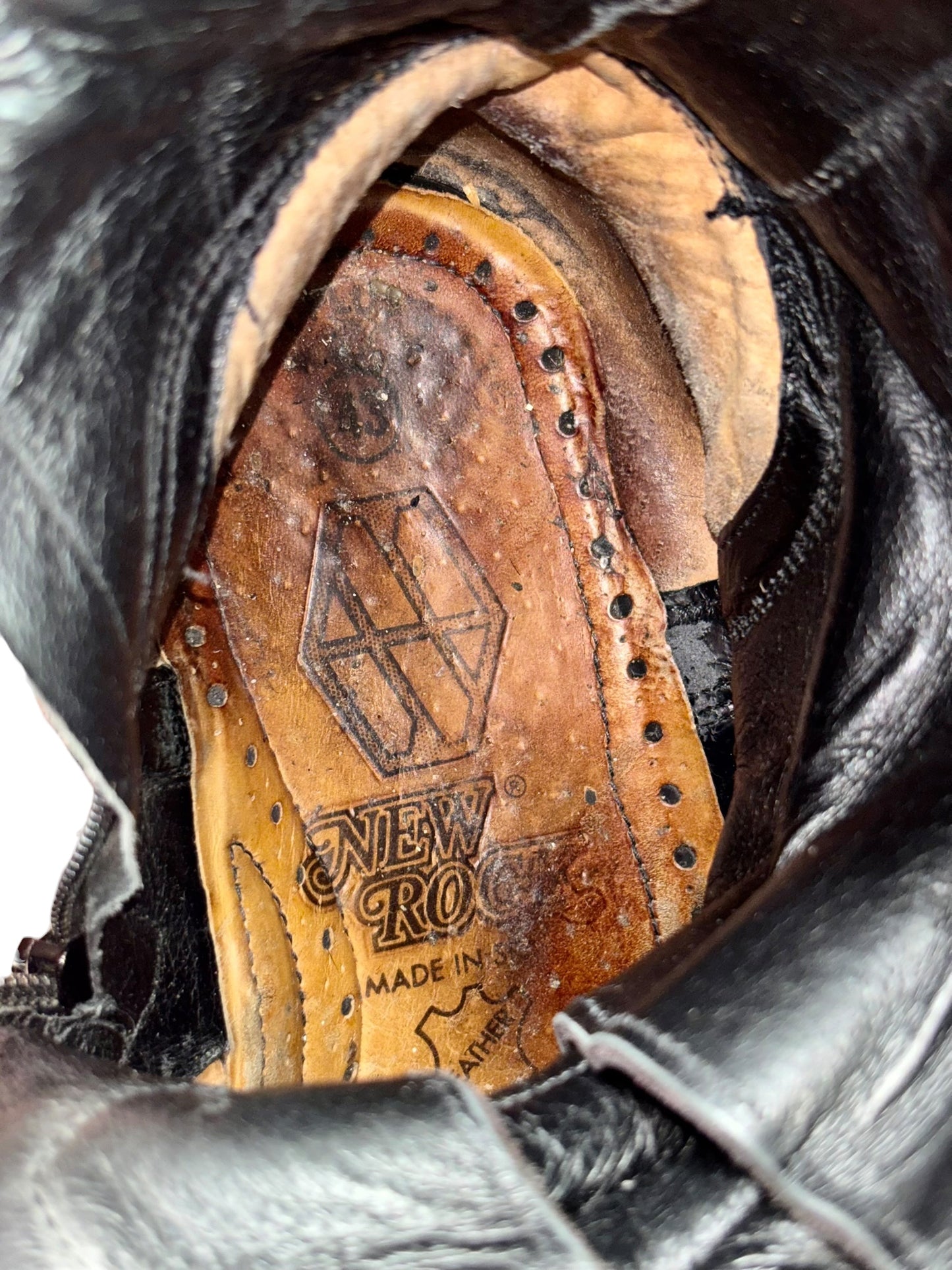 Vintage New Rock knee high cross reactor leather boots