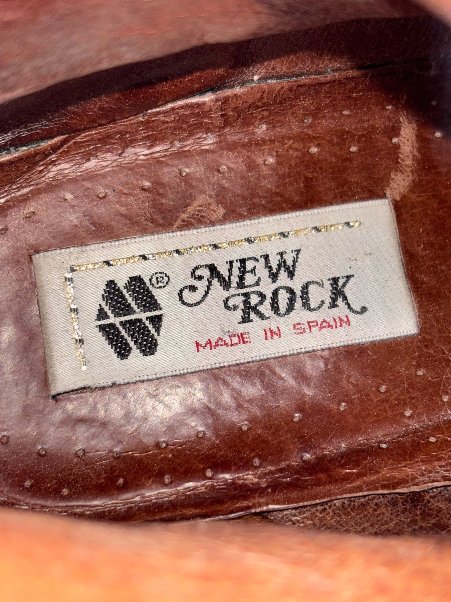 Vintage New Rock metal plate leather platform boots