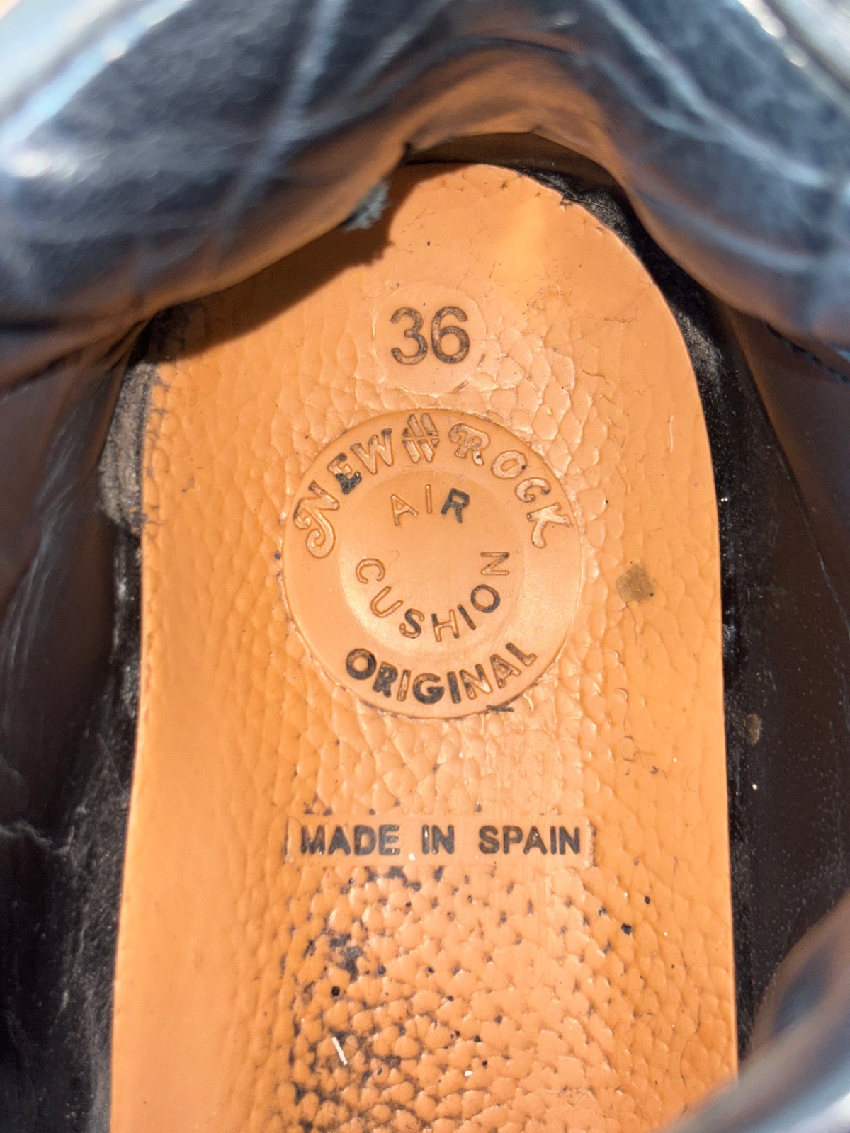 New Rock M-106 platform boot insole with size 36 and Made in Spain label