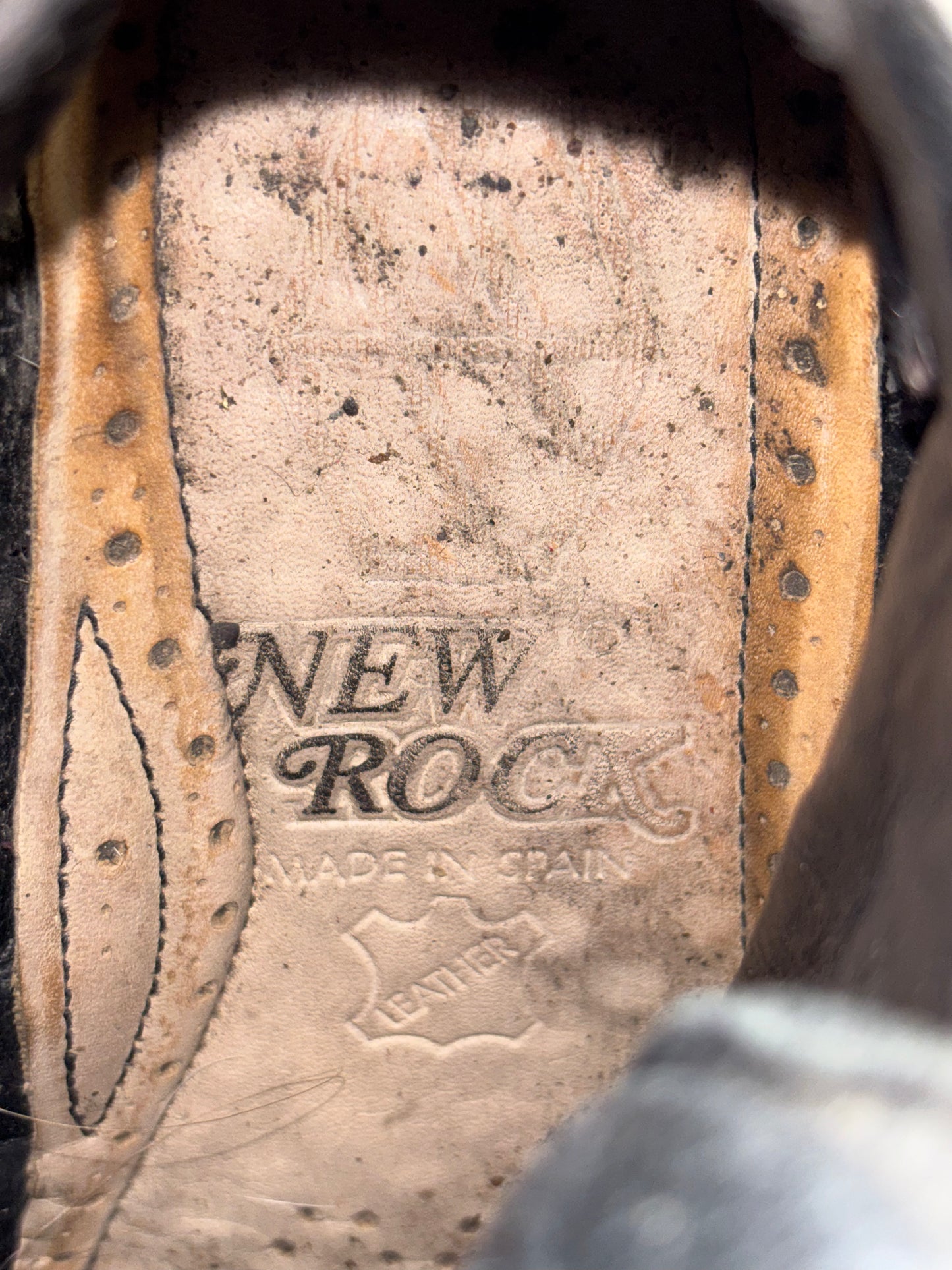 Vintage New Rock studded leather platform boots
