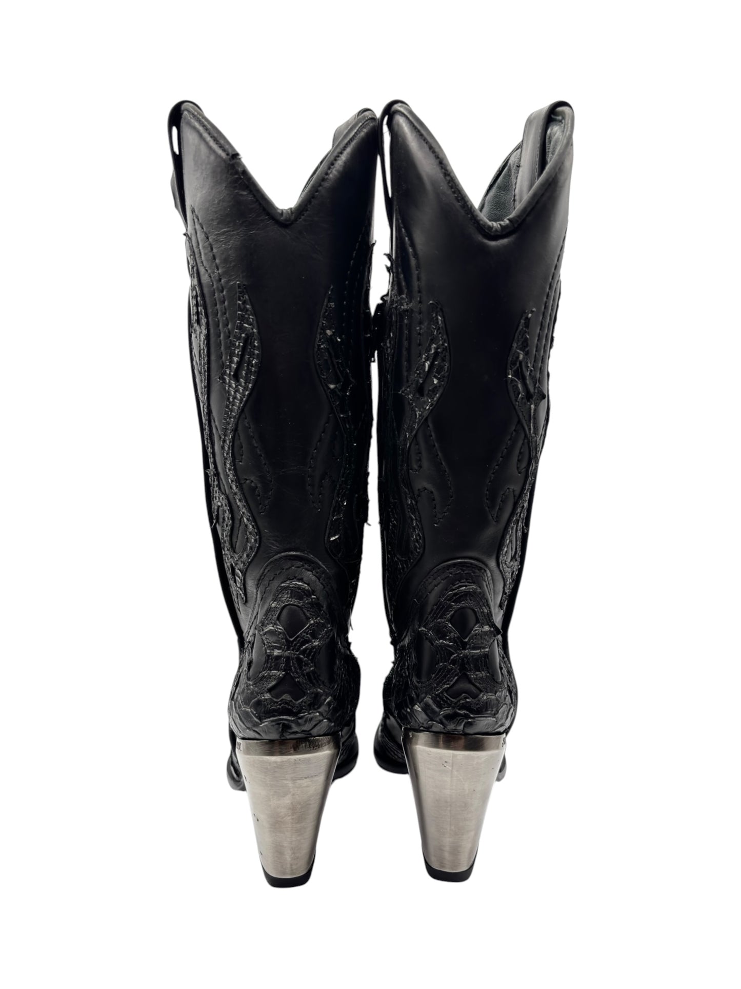 Vintage New Rock pointy cowboy leather boots