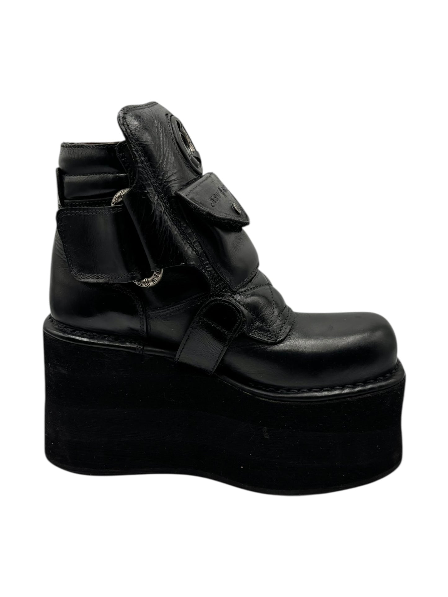 Vintage 90s New Rock neptuno pouch platform boots size 36