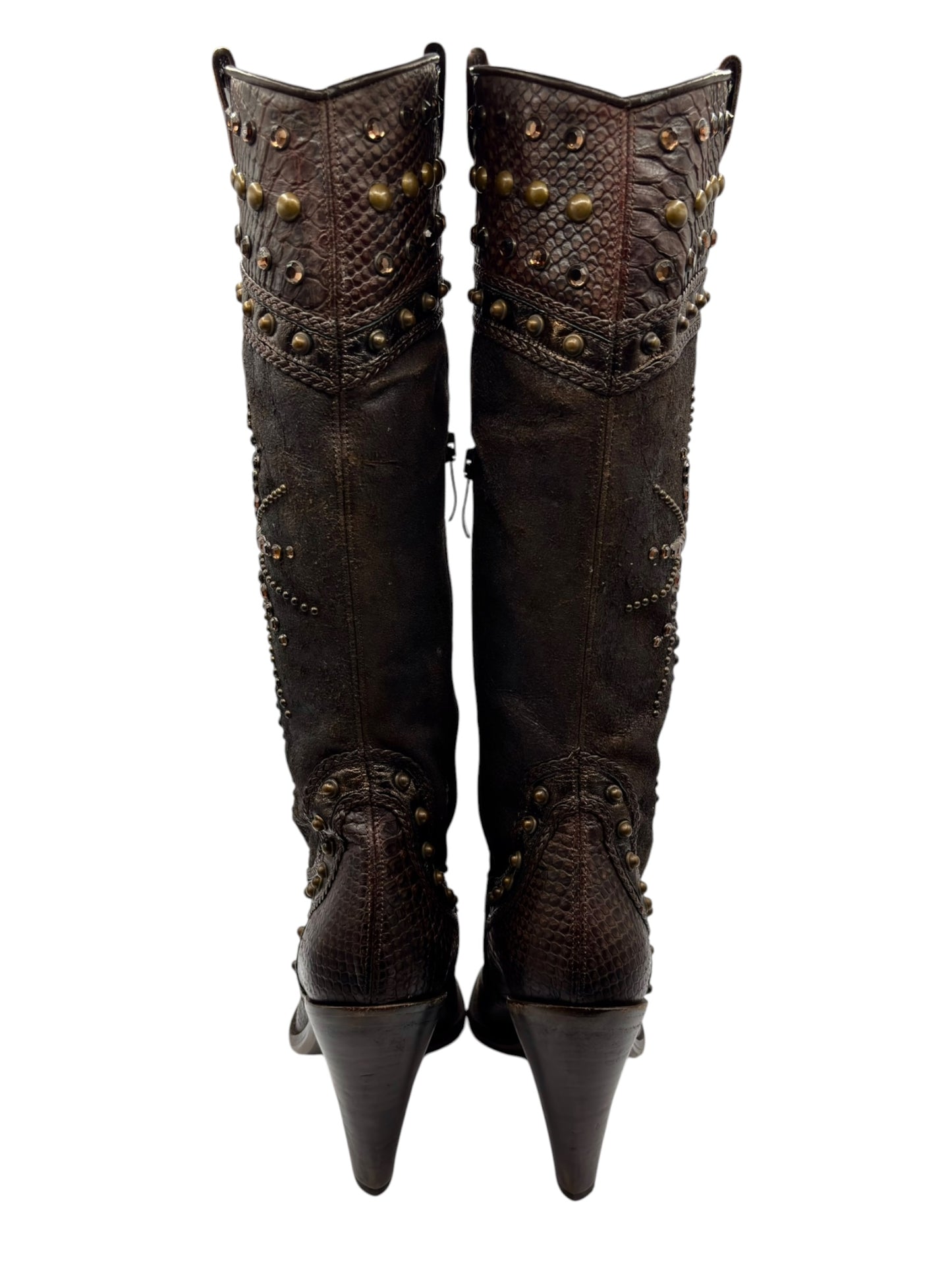 Beautiful vintage El Dantes knee high pointy gem boots