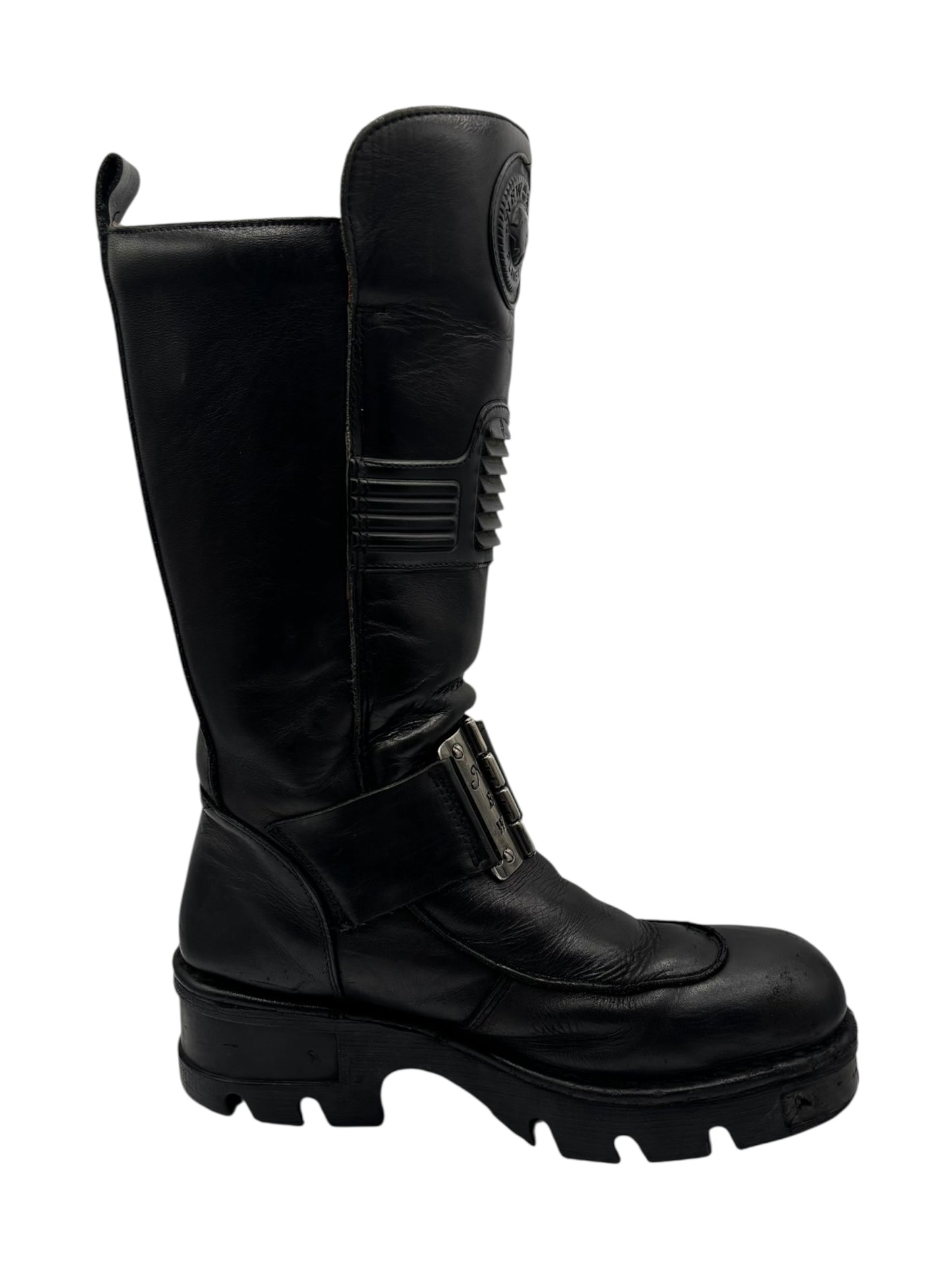 Vintage New Rock knee high leather boots size 41