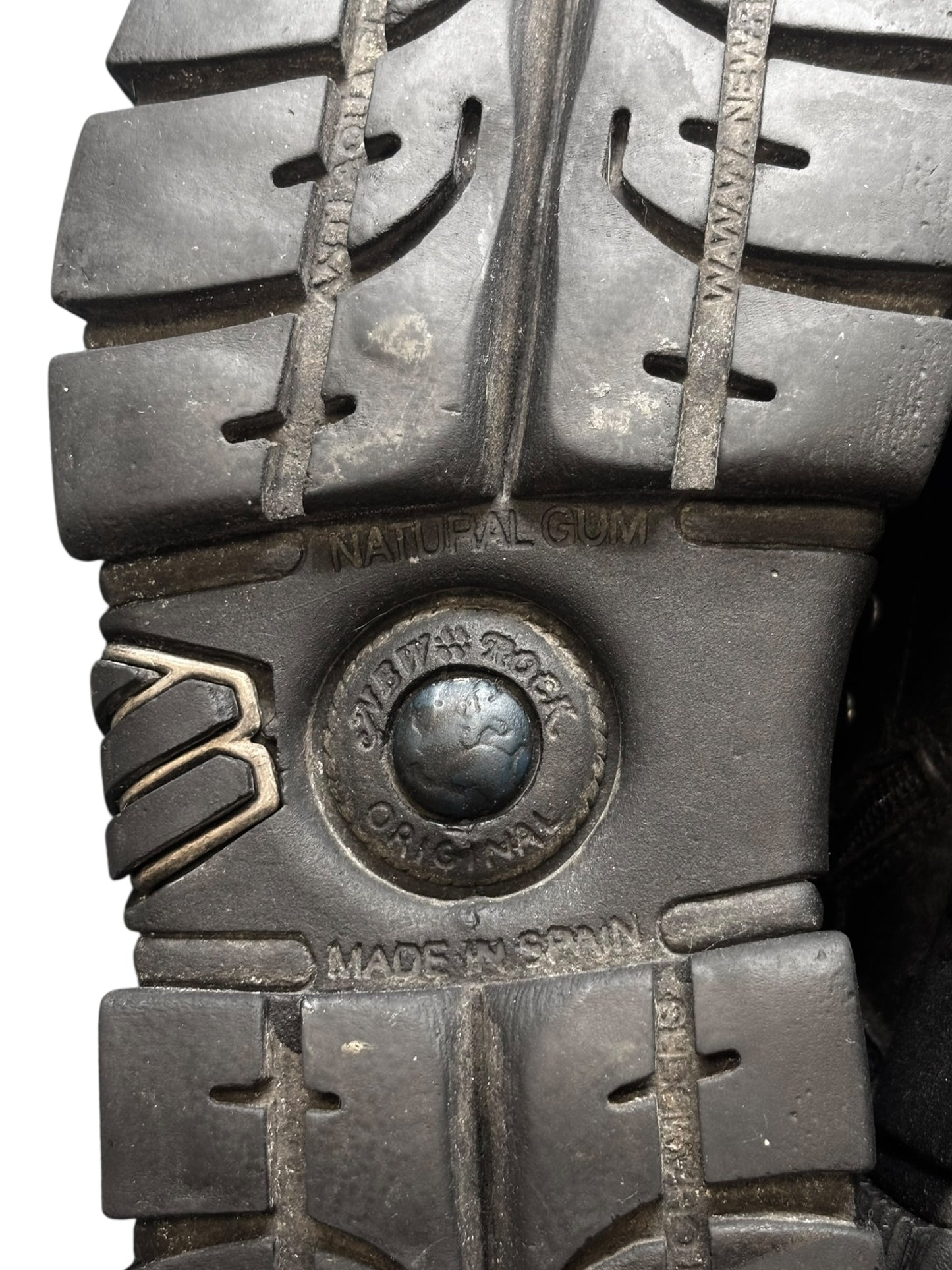 Vintage New Rock studded leather platform boots