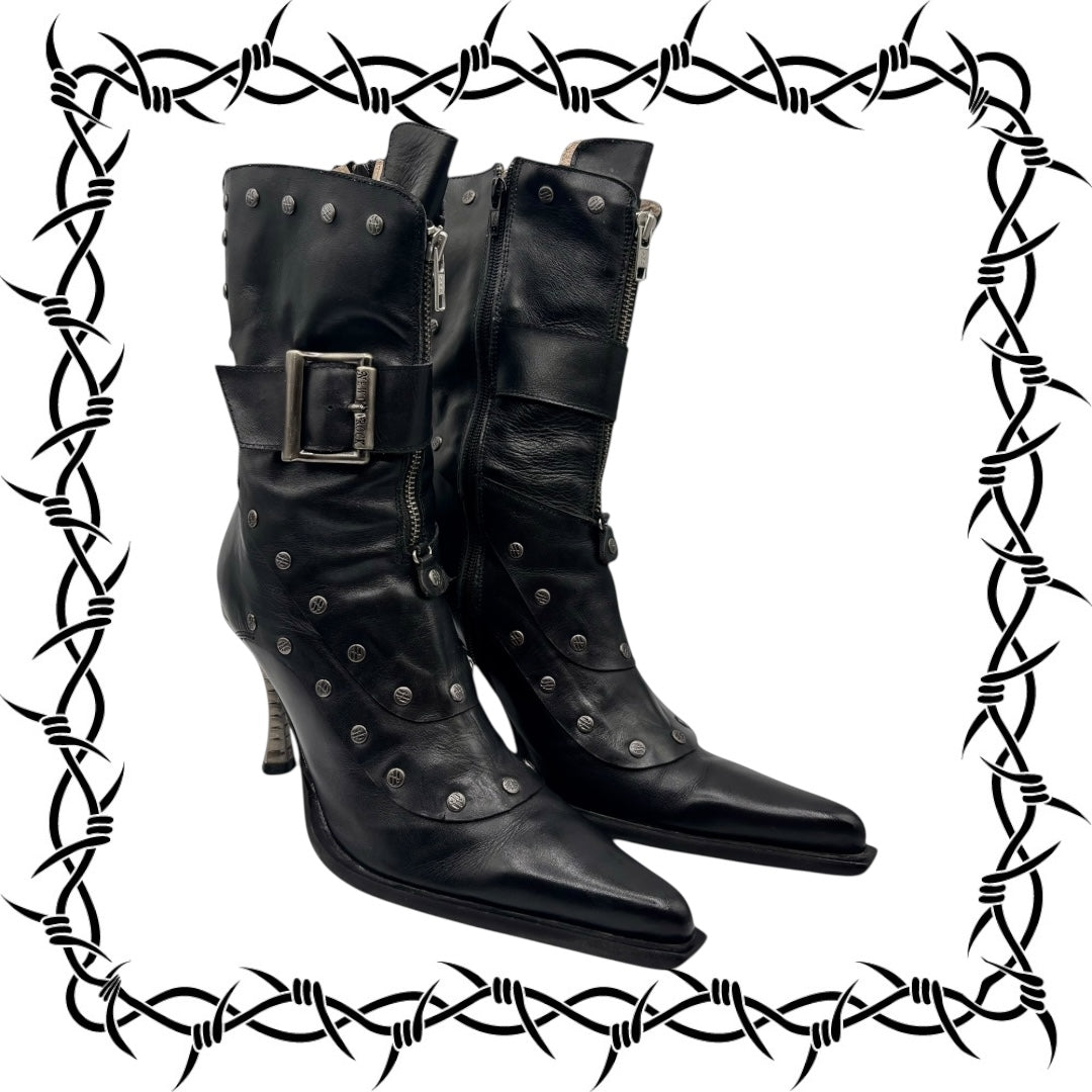 Vintage New Rock studded heels size 40