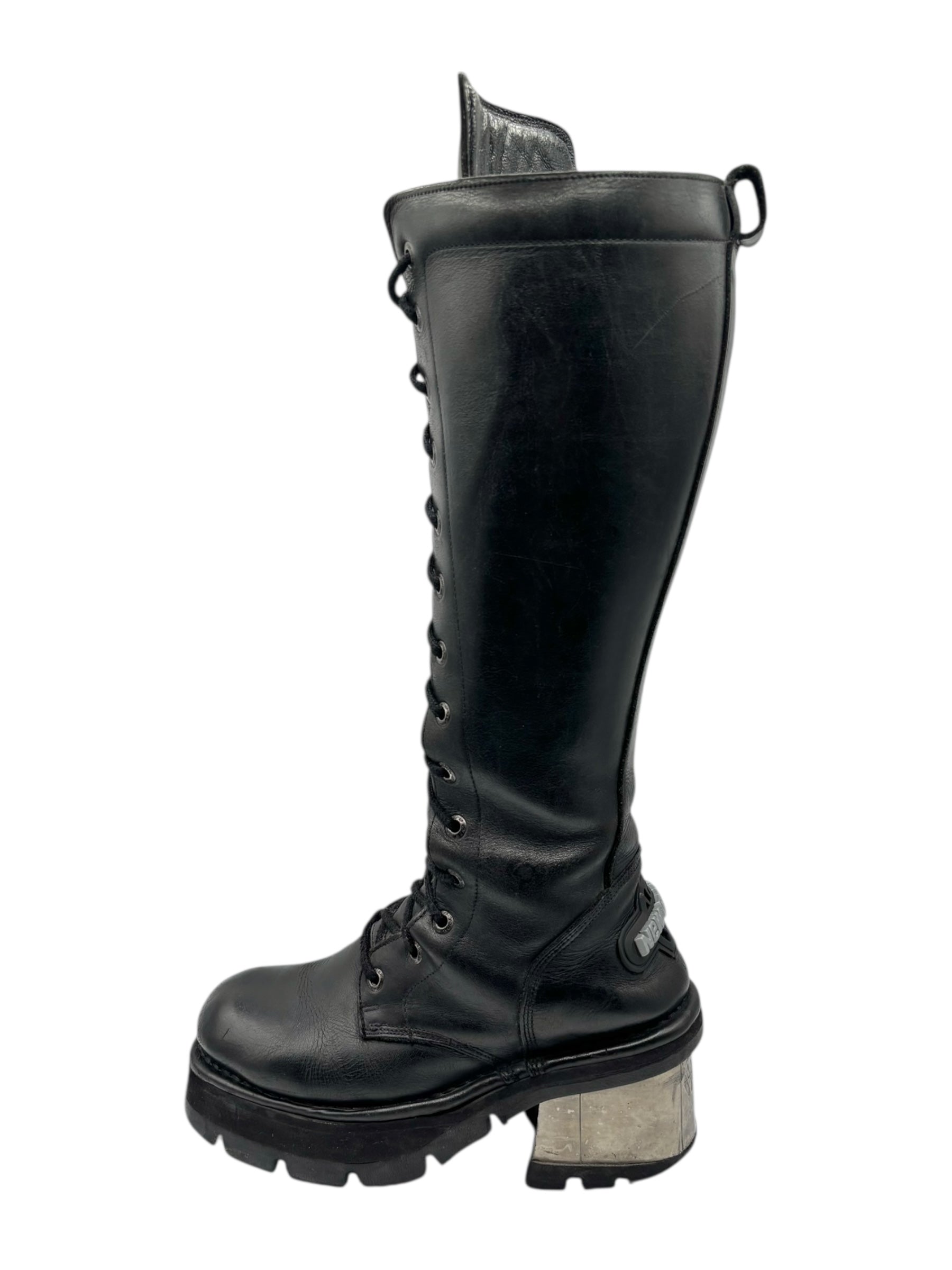 Vintage New Rock leather knee-high leather boots size 38