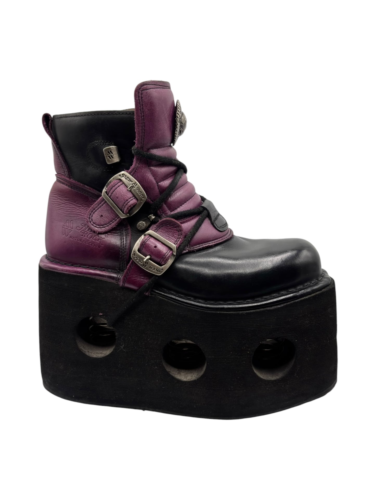Vintage New Rock purple jupiter leather platform boots