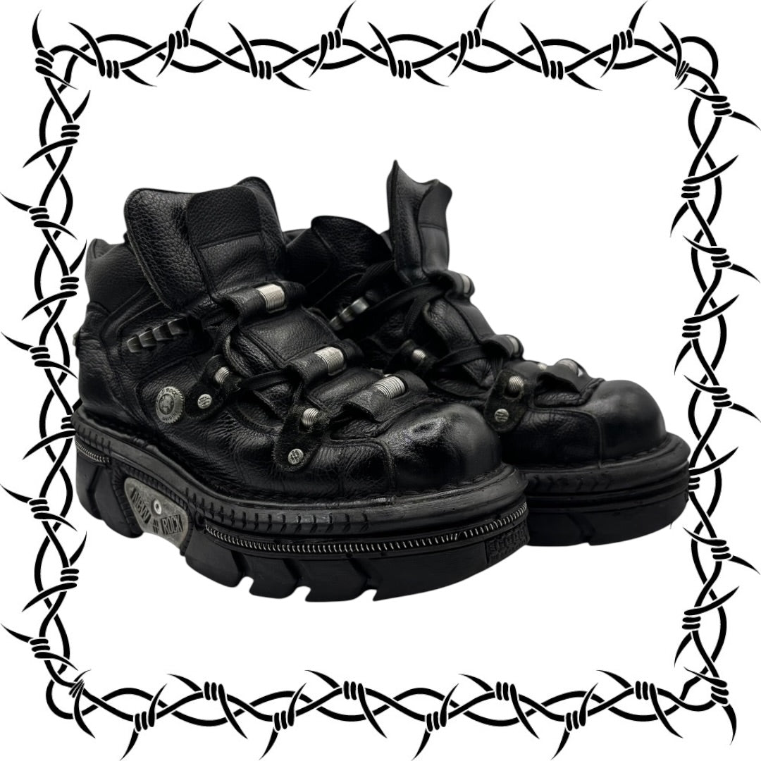 New Rock leather platform boots