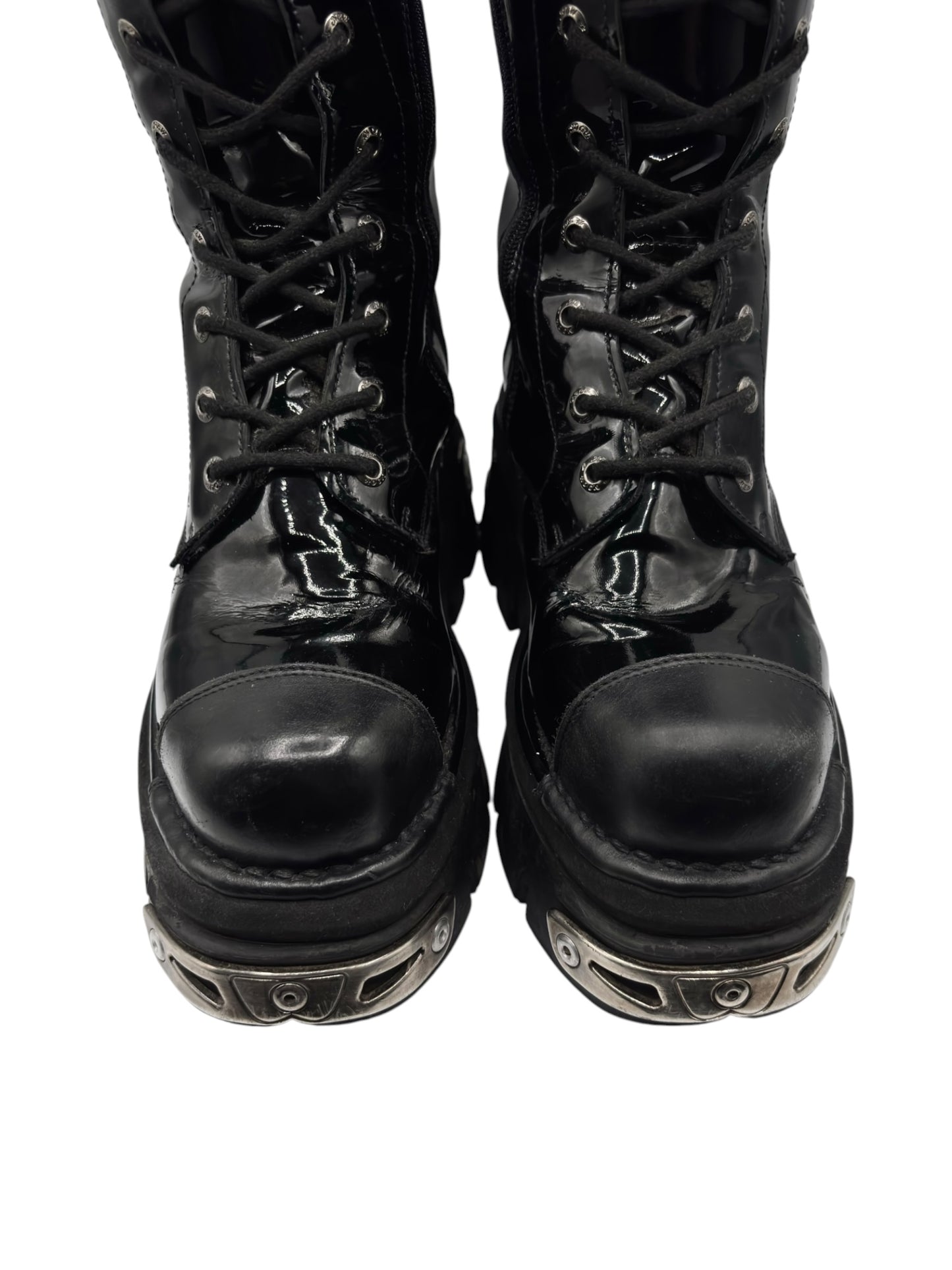 Vintage New Rock mid-calf reactor leather boots