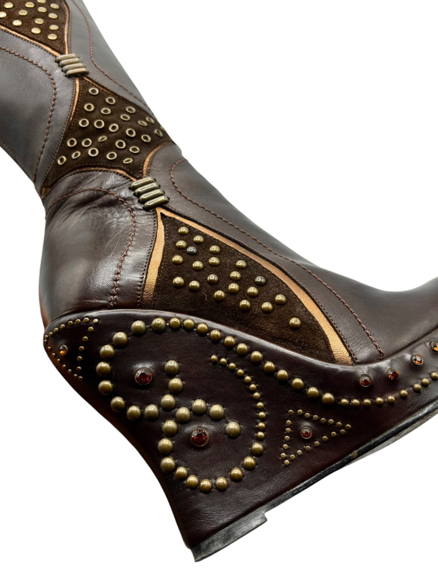 Beautiful vintage El Dantes knee high wedge boots