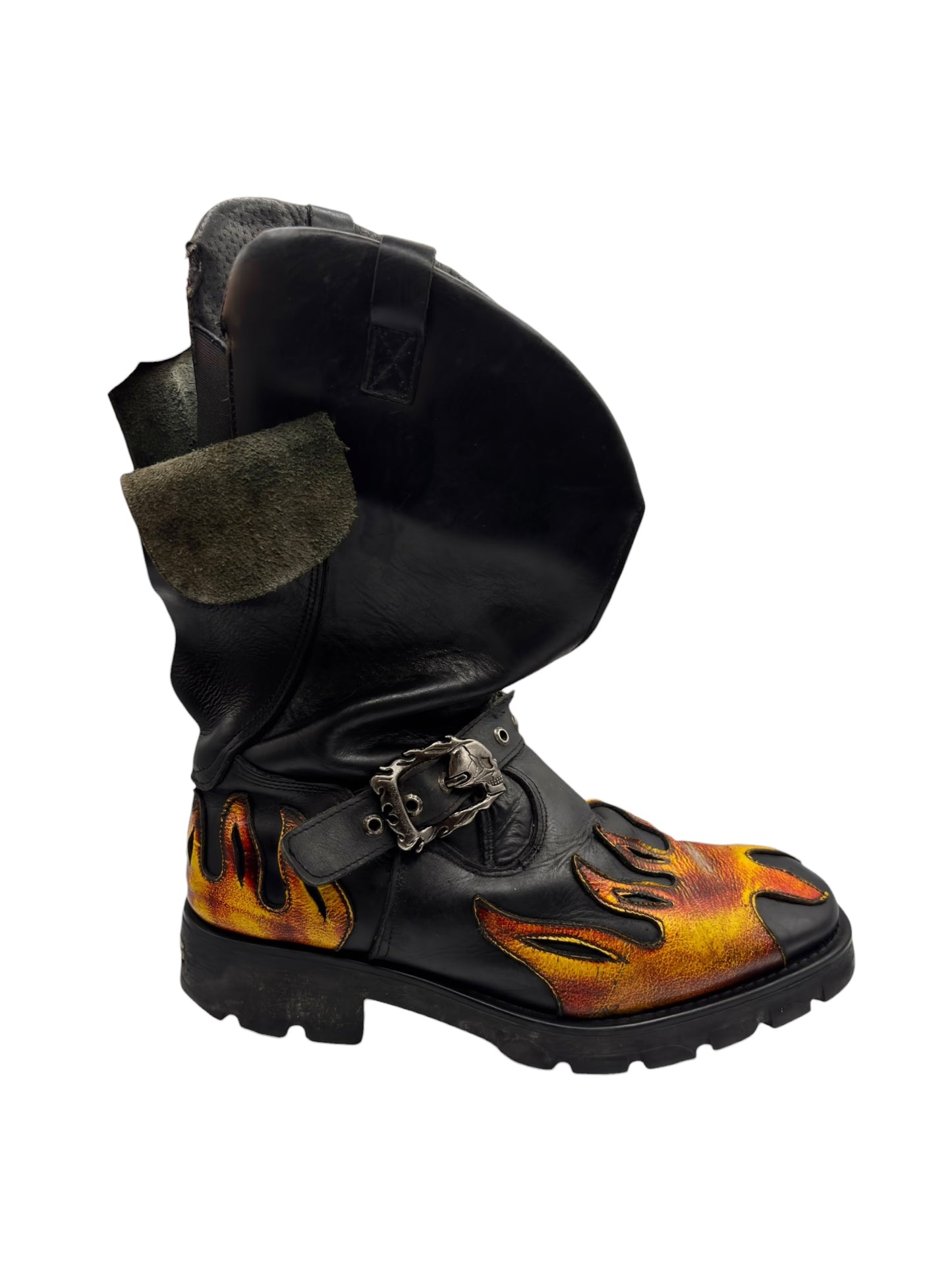 Vintage New Rock leather biker boots