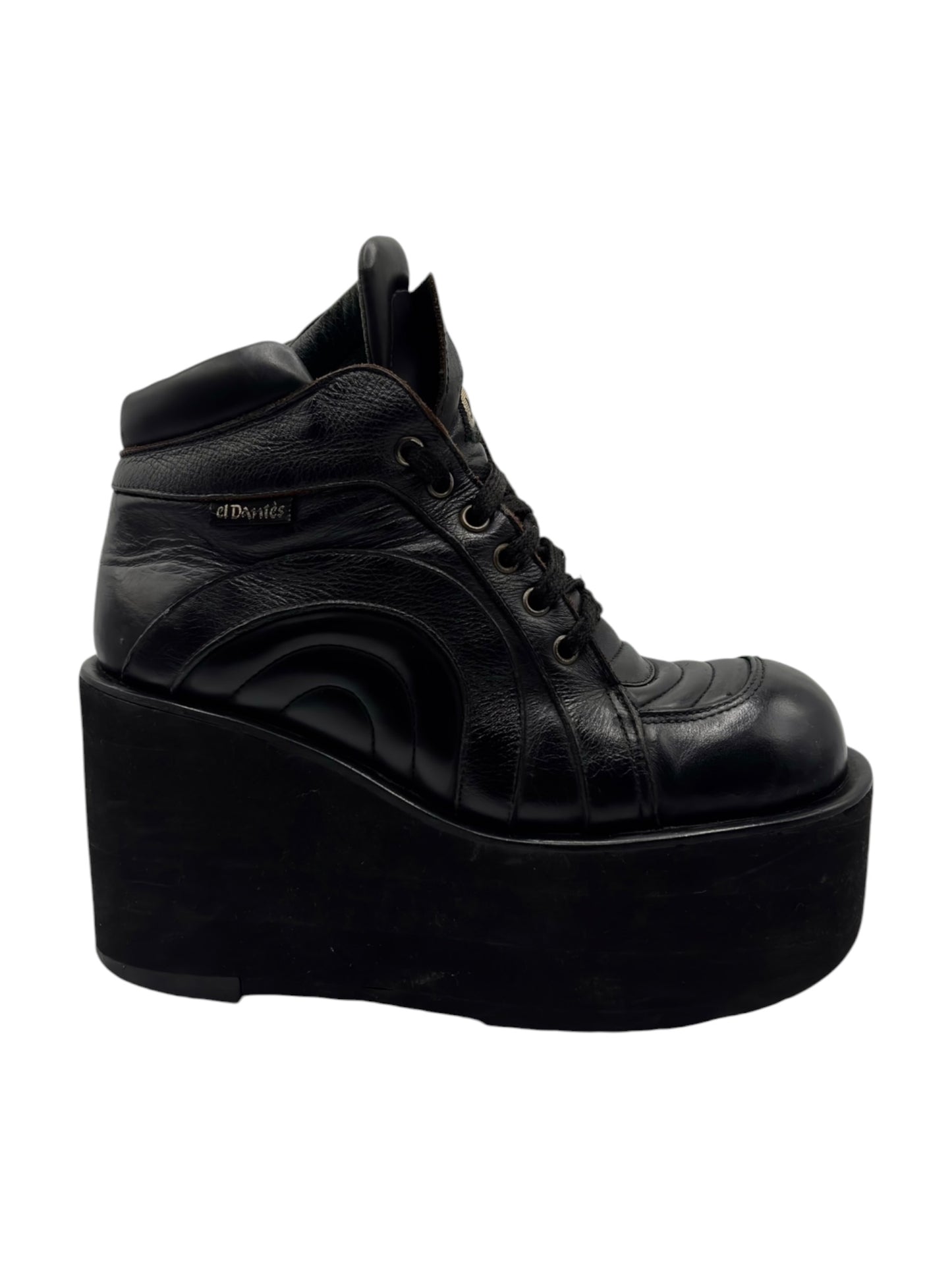 Rare vintage 90s El Dantes leather ankle platform boots