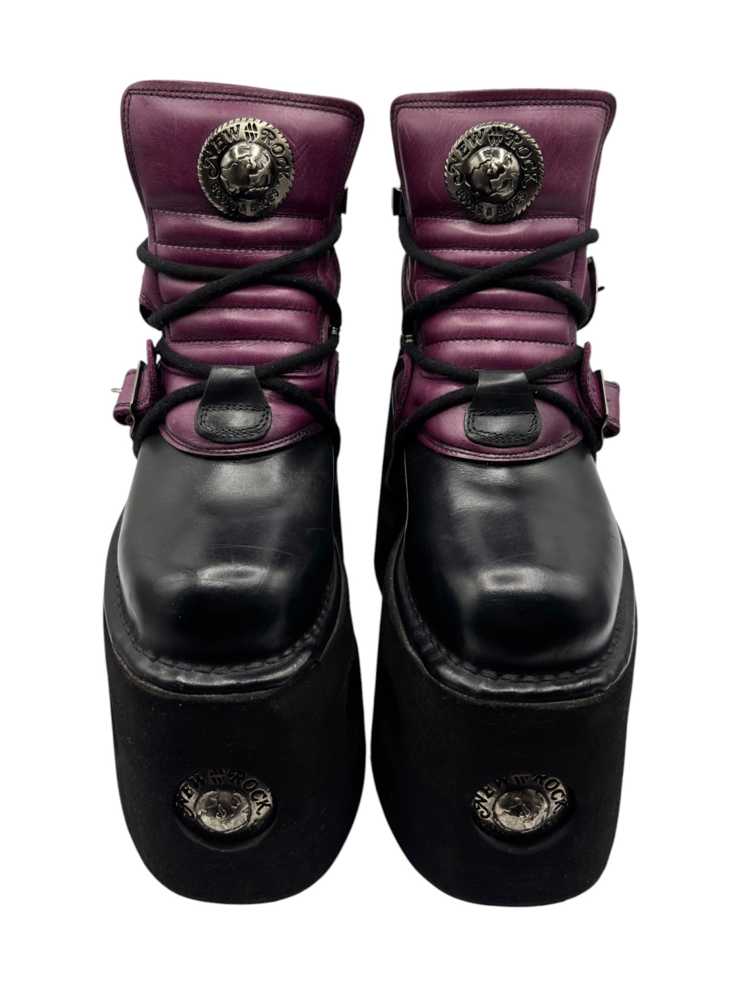 Vintage New Rock purple jupiter leather platform boots