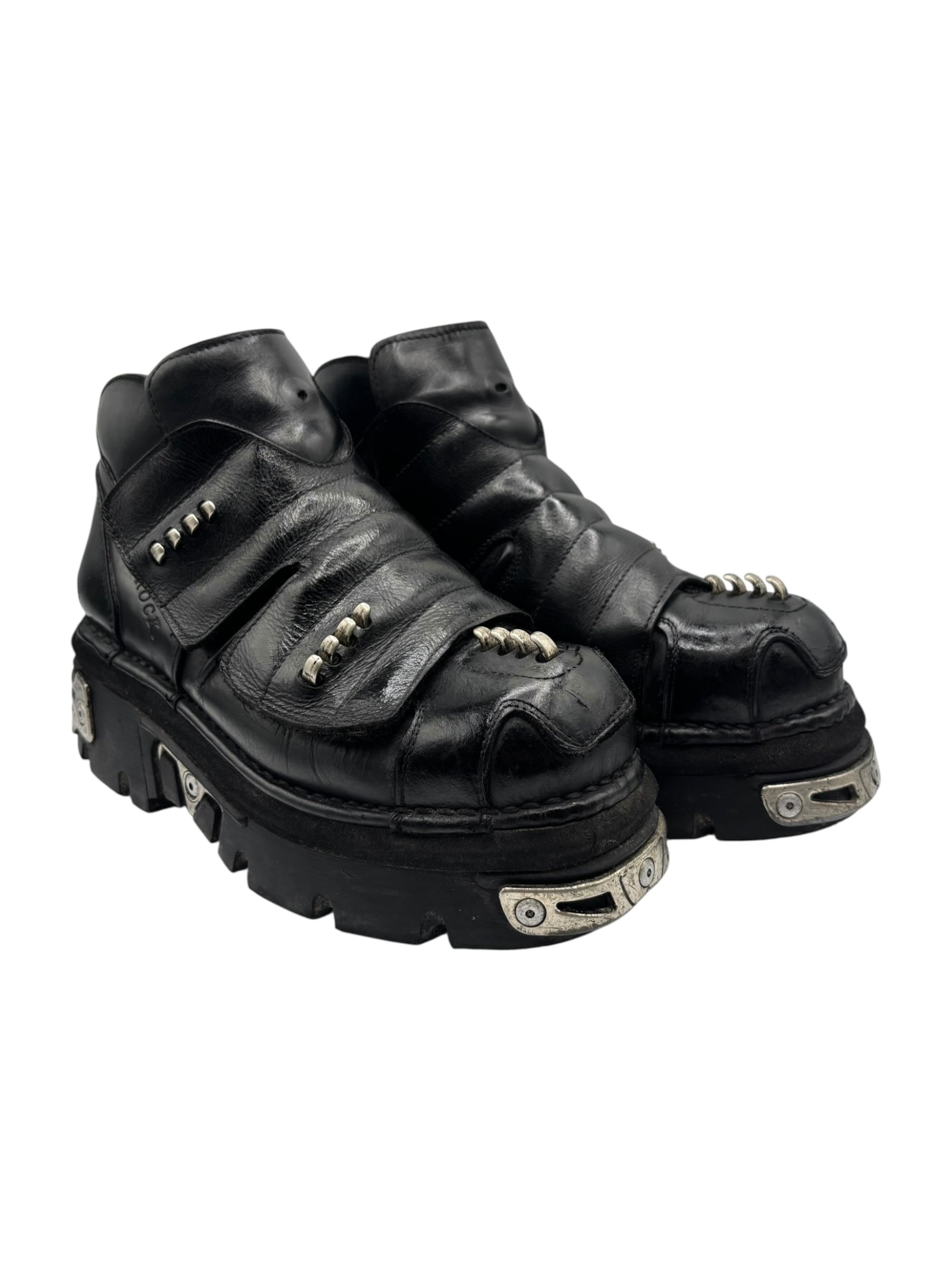 Vintage rare New Rock chunky leather platform boots size 42