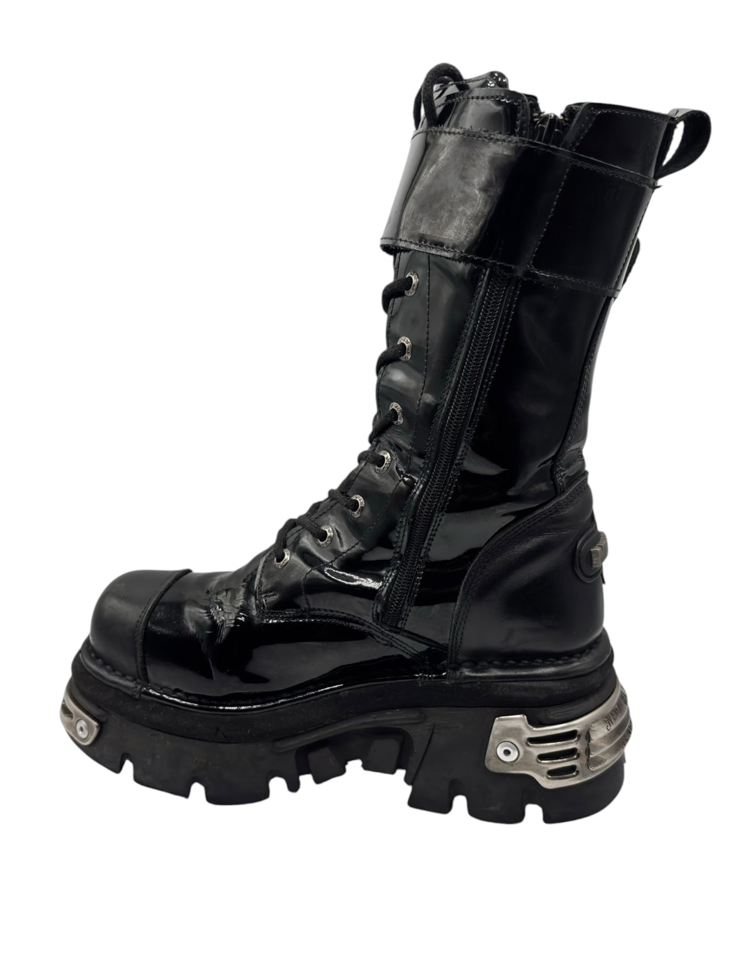 Vintage New Rock mid-calf reactor leather boots