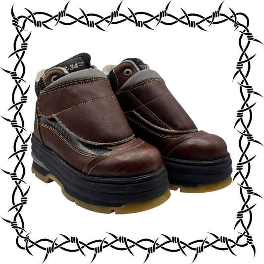 Vintage ART brown T-34 platform boots size 36
