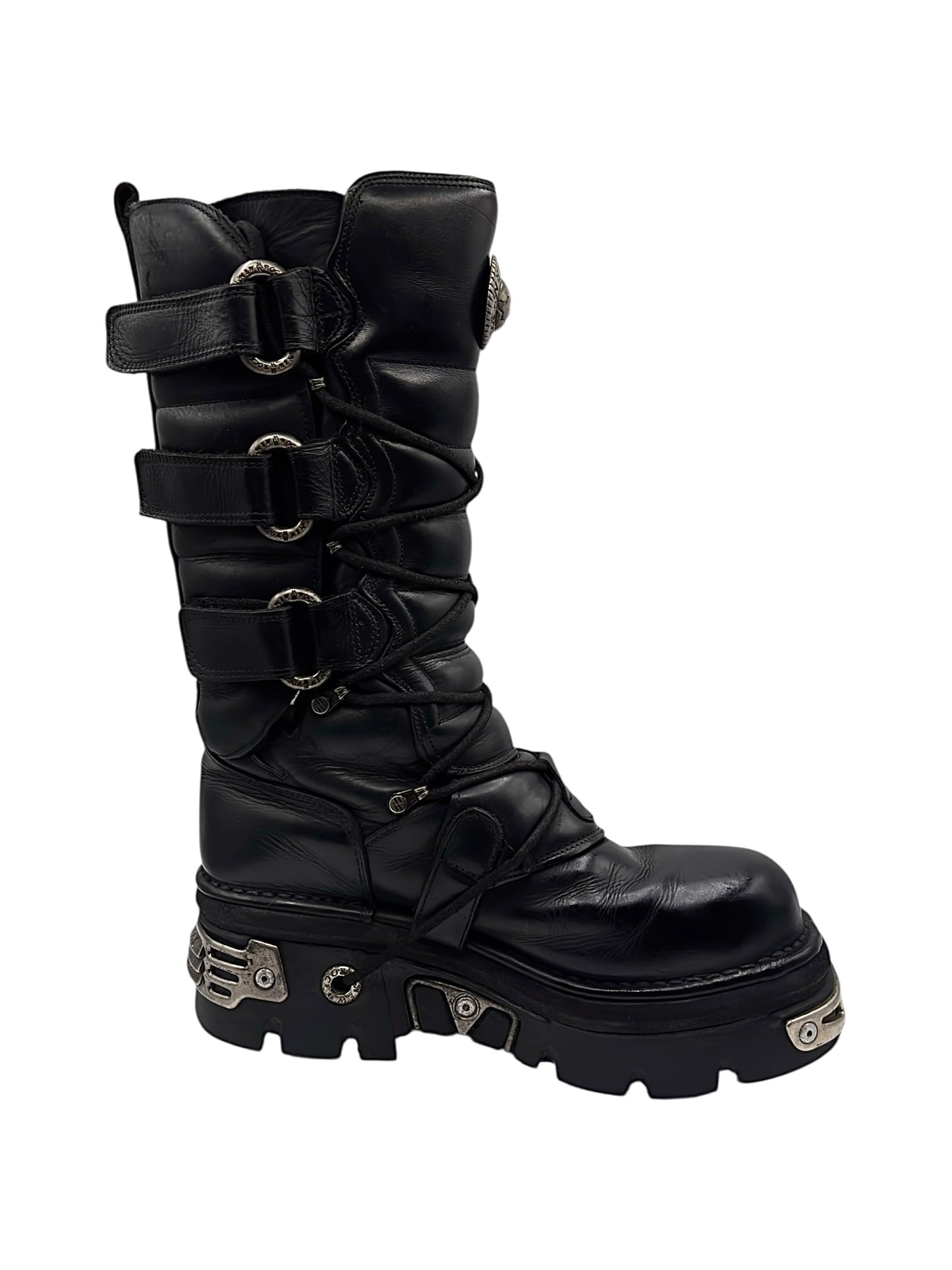 Vintage New Rock knee high reactor leather boots size 44