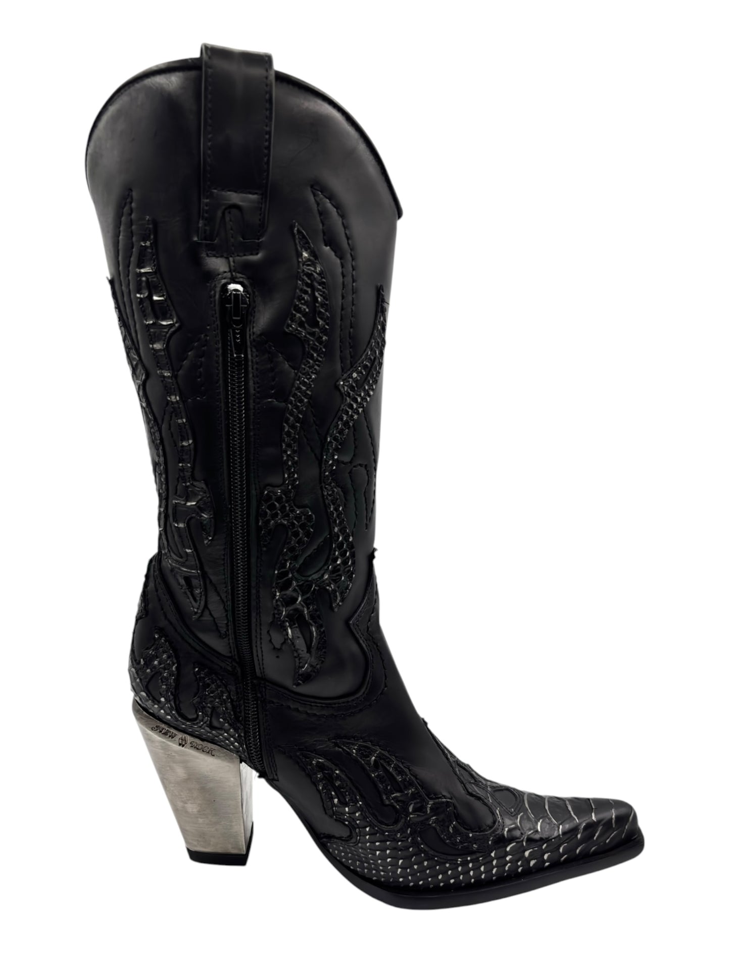 Vintage New Rock pointy cowboy leather boots