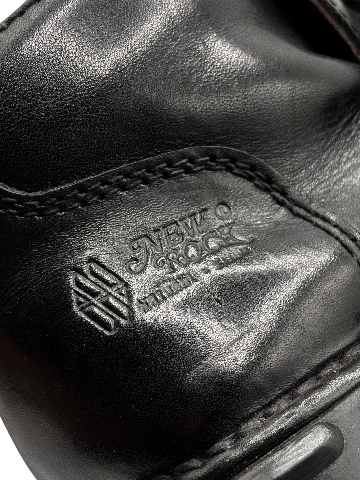 Vintage New Rock leather velcro strap platform boots
