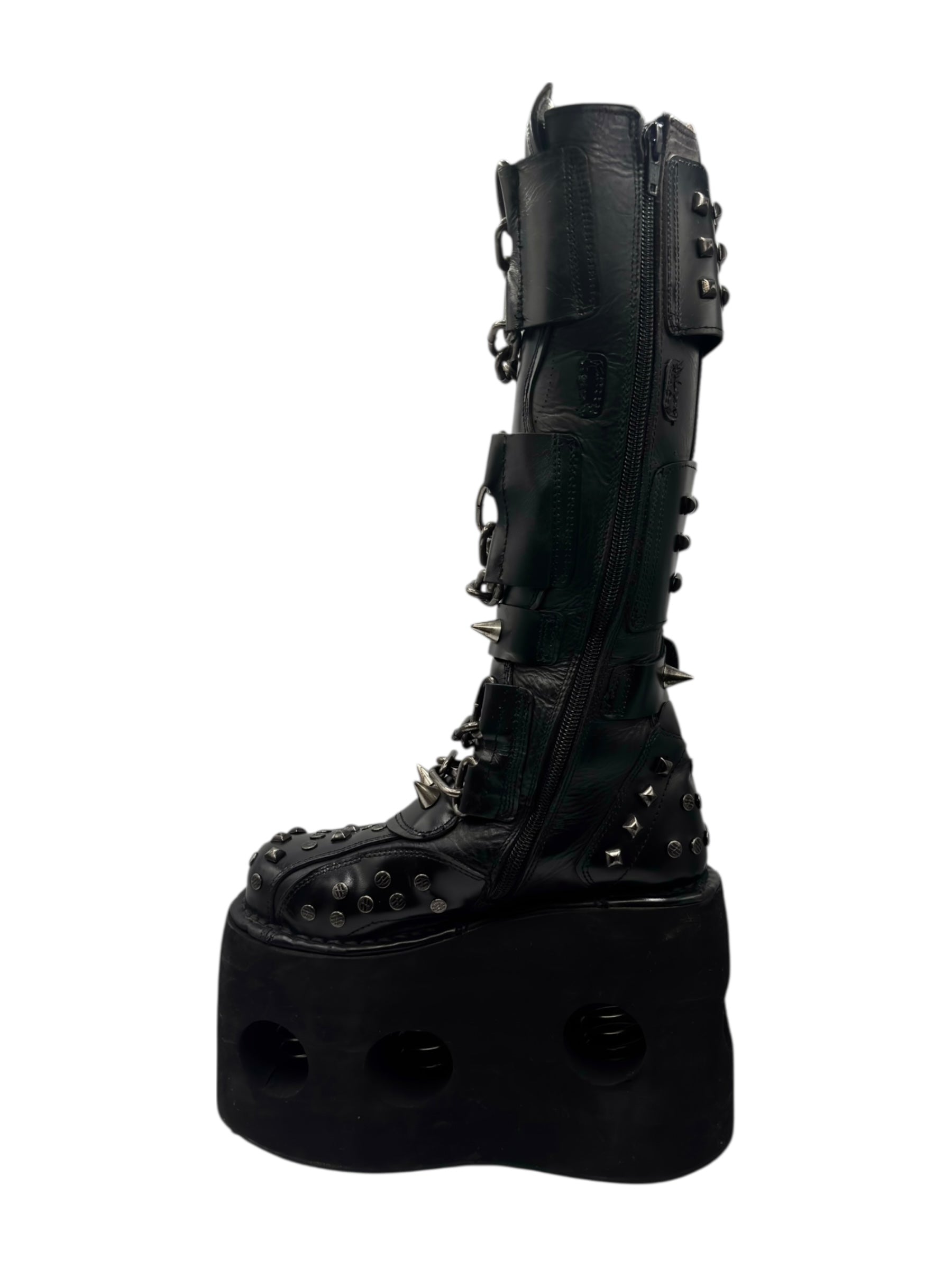 Vintage New Rock jupiter studded knee high platform boots size 36