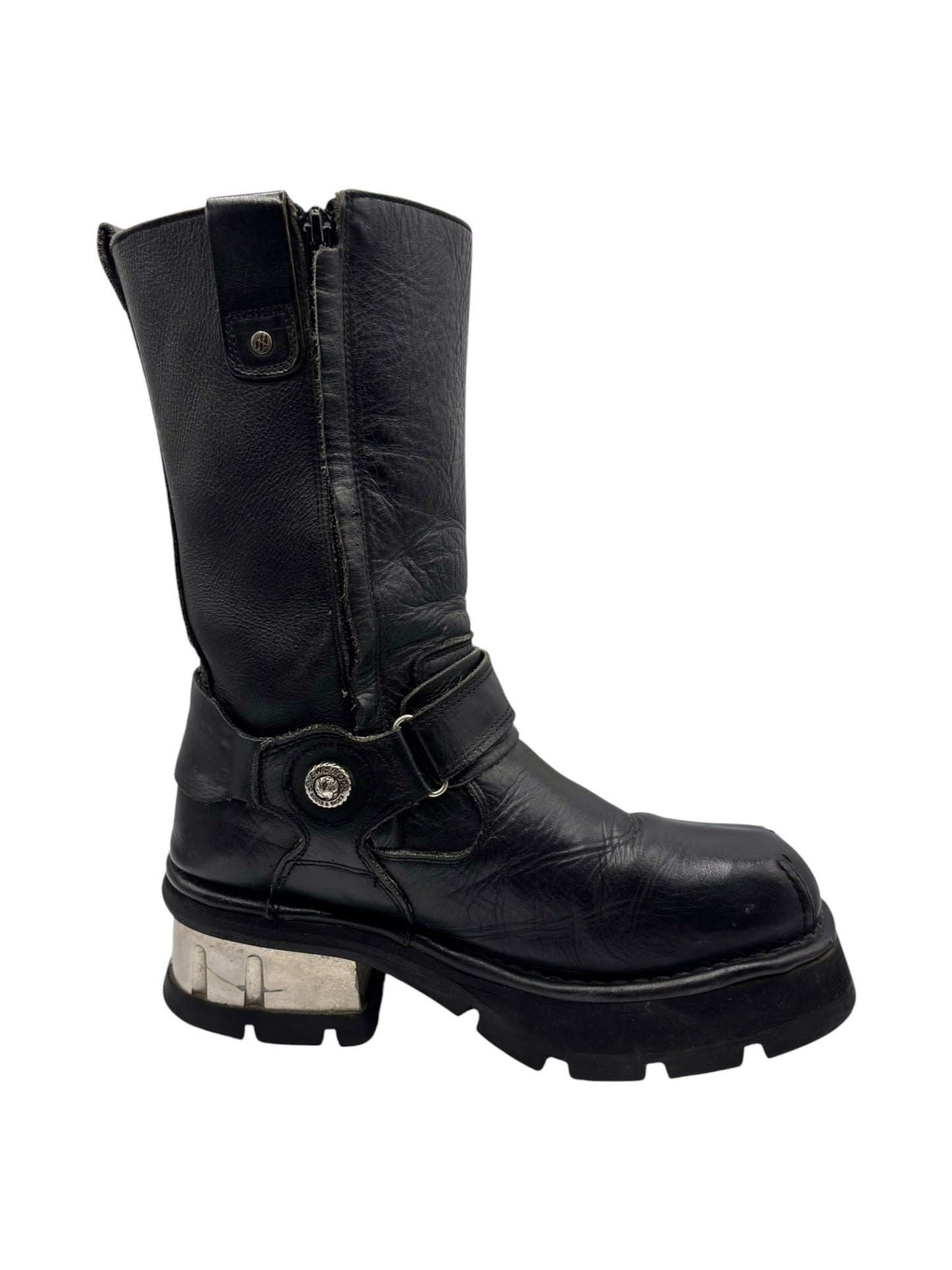 Vintage New Rock leather biker boots