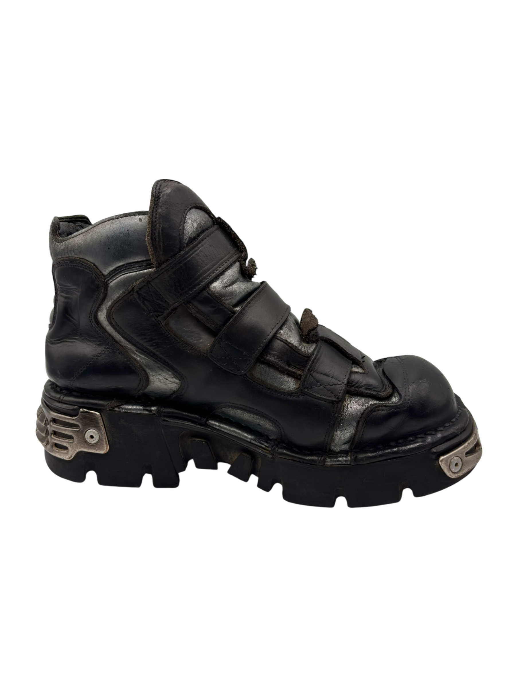 Vintage New Rock buckle grey reactor platform boots size 37