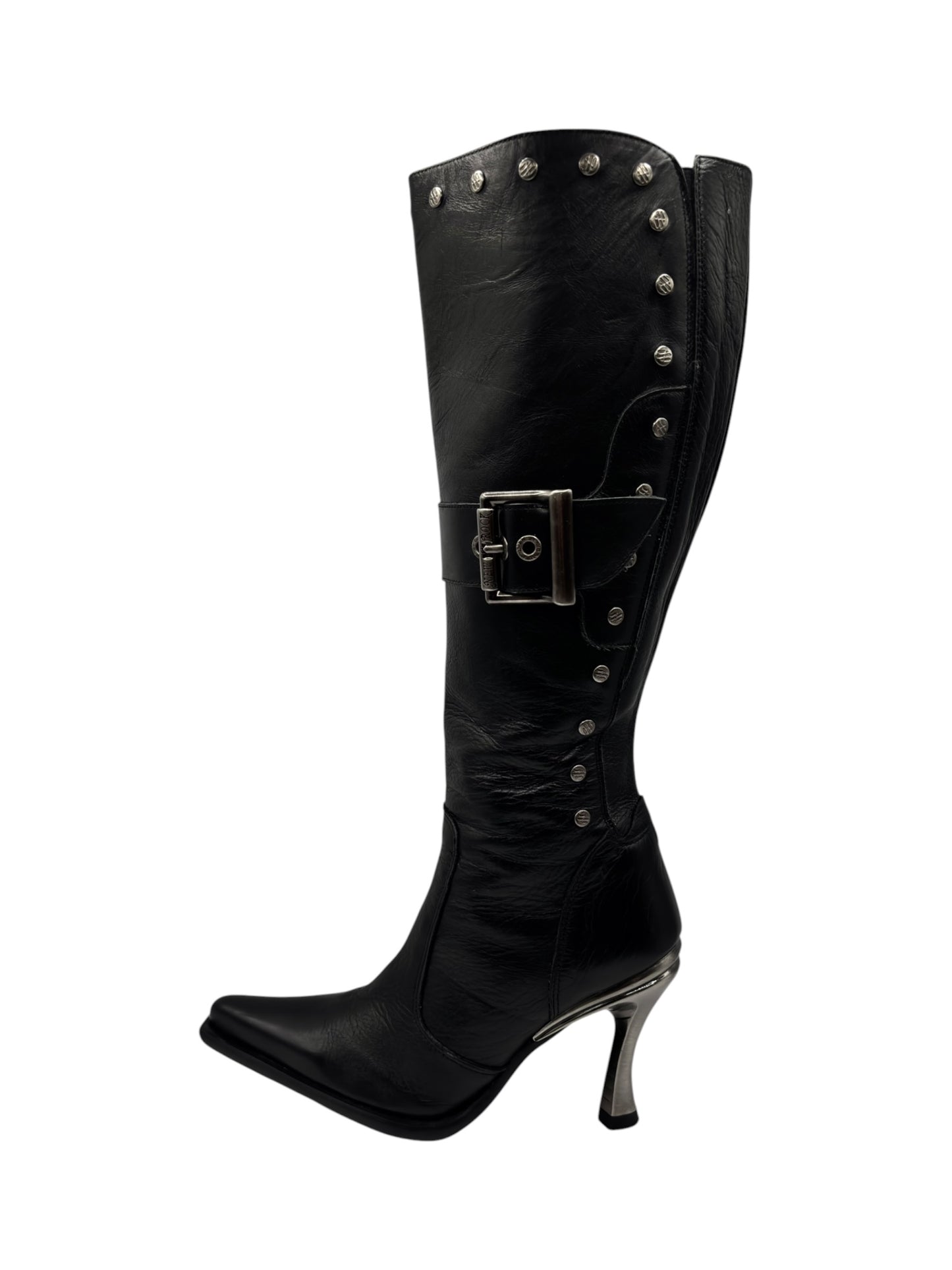 Vintage New Rock knee high leather heels