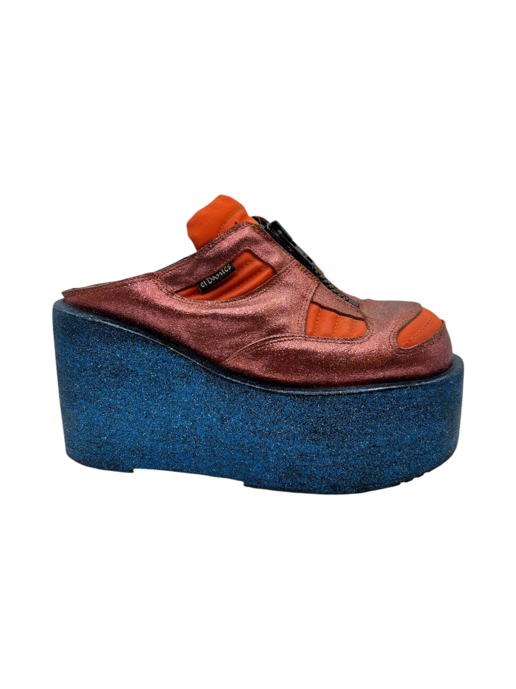 Vintage El Dantes orange platform clogs size 39