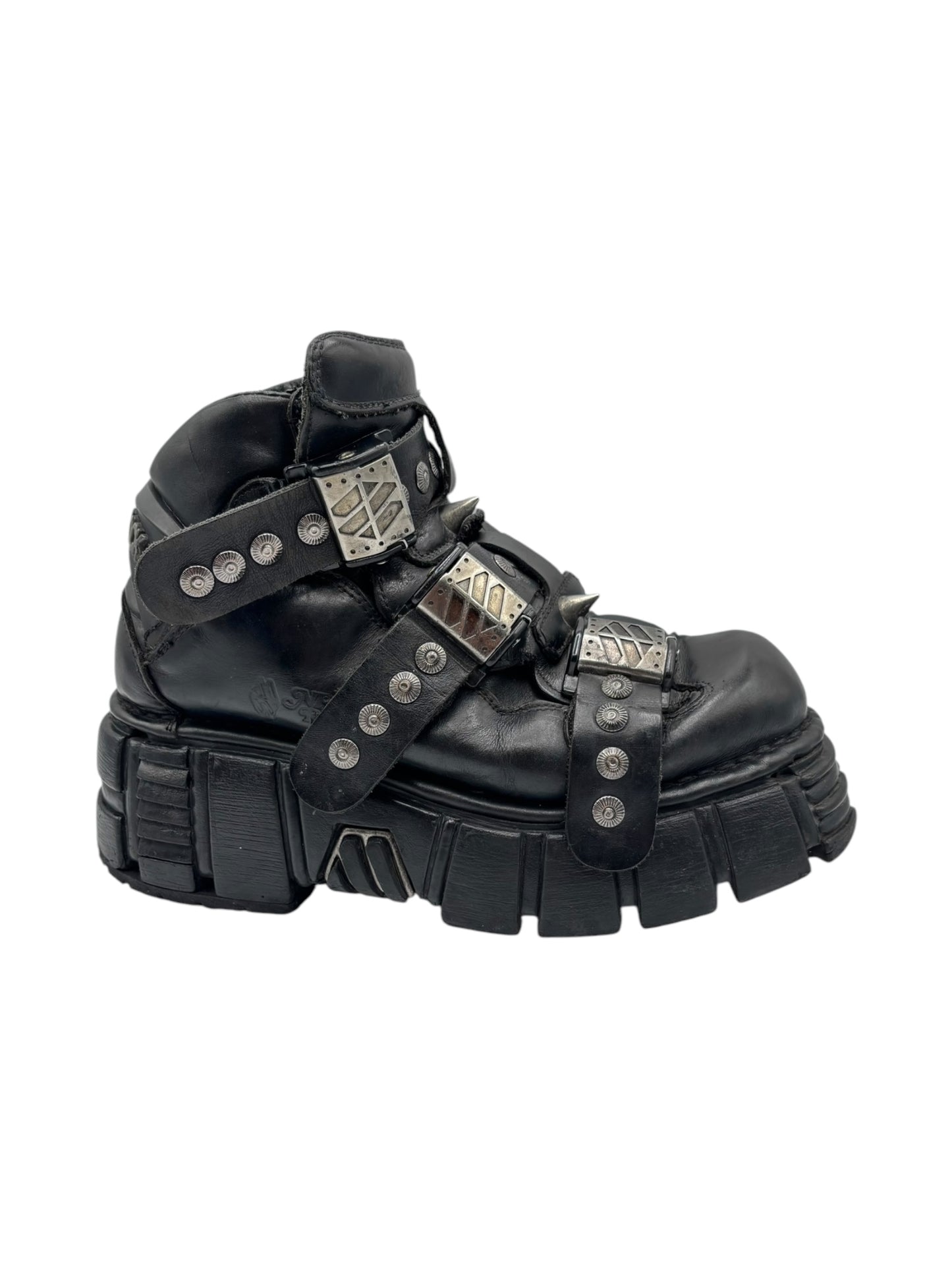 Vintage New Rock studded platform boots size 38