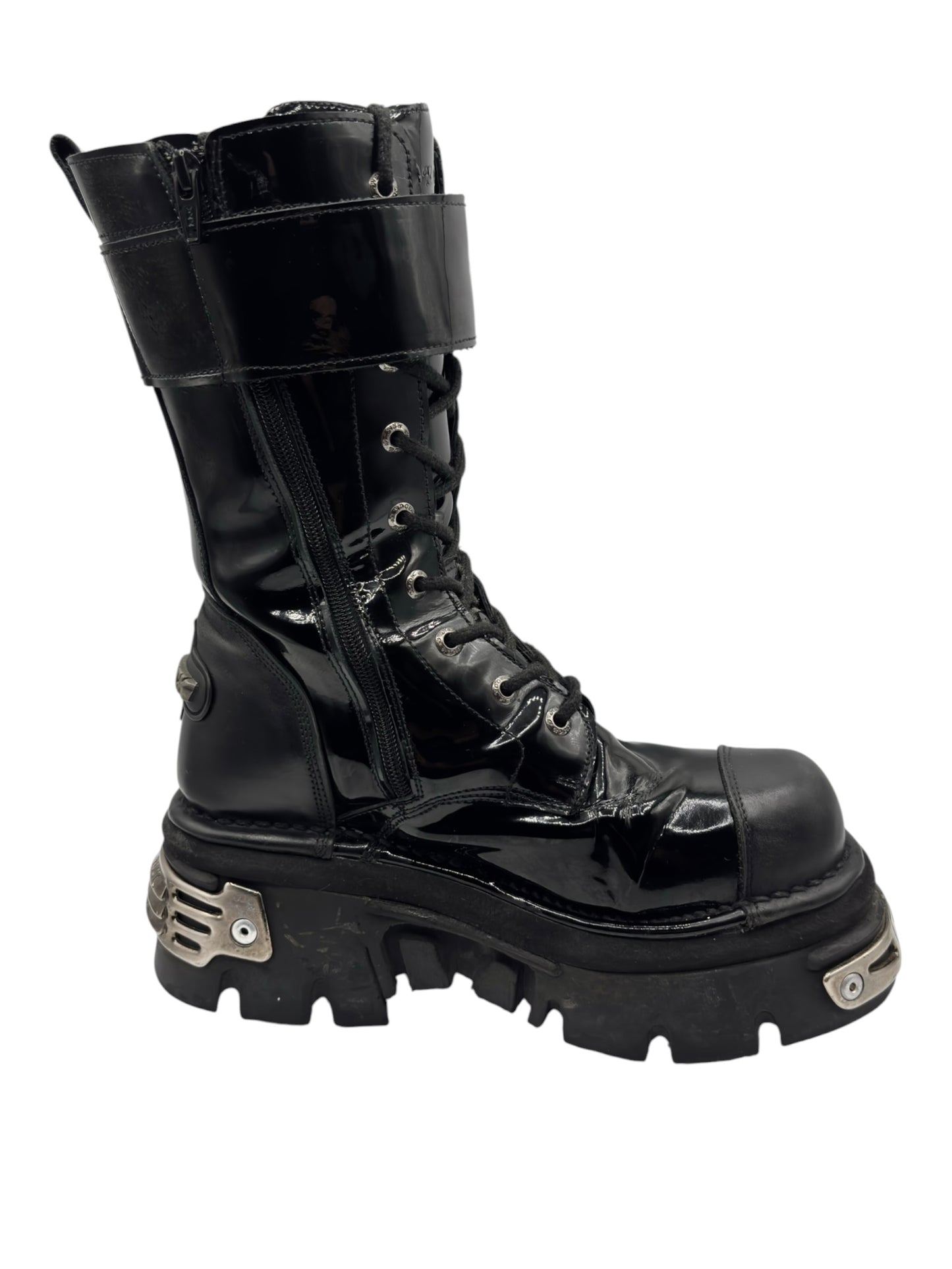 Vintage New Rock mid-calf reactor leather boots