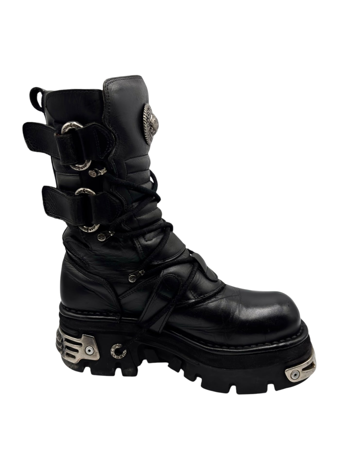 Vintage New Rock mid-calf reactor leather boots
