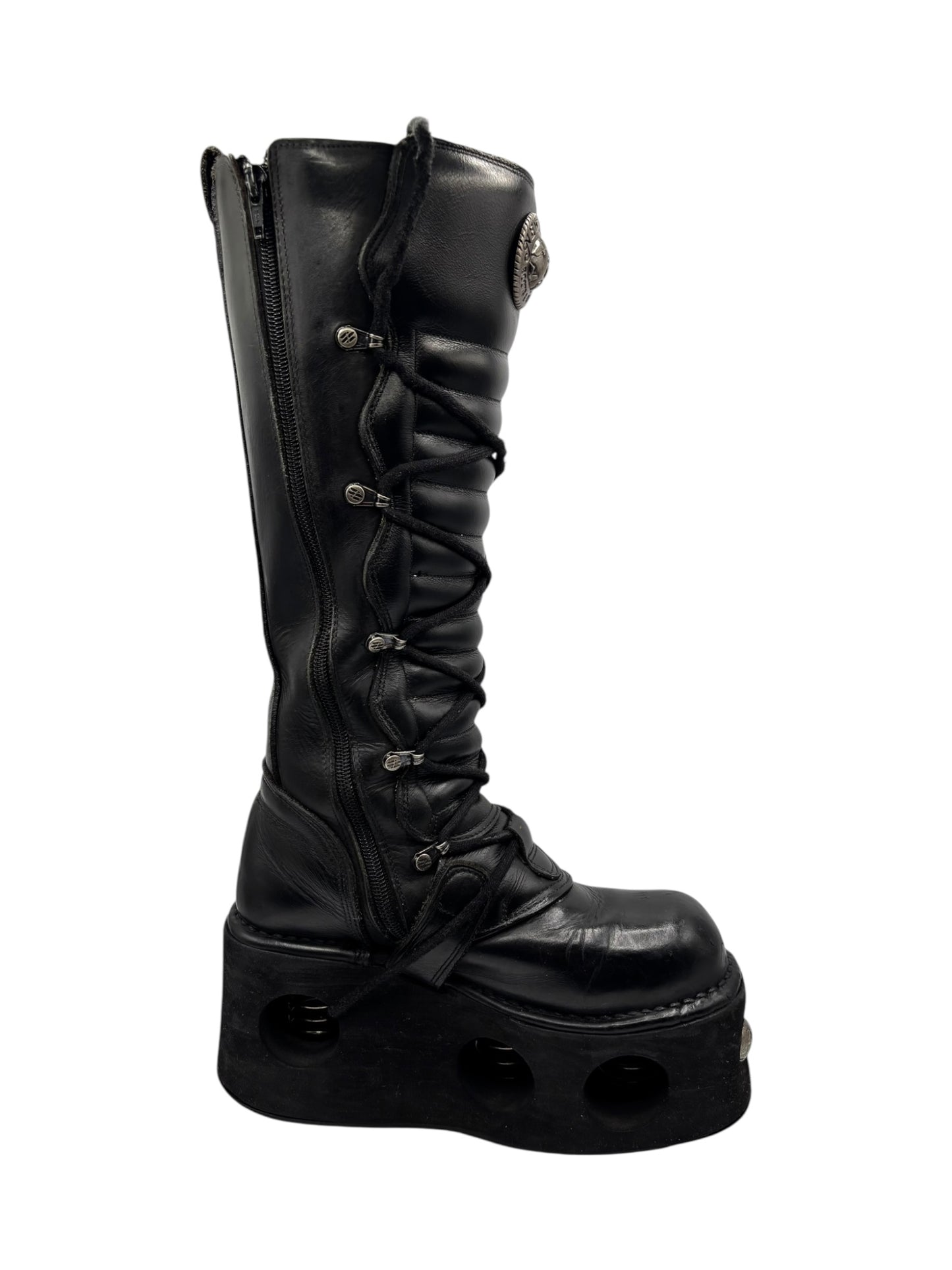 Vintage New Rock knee high neptuno platform boots size 38
