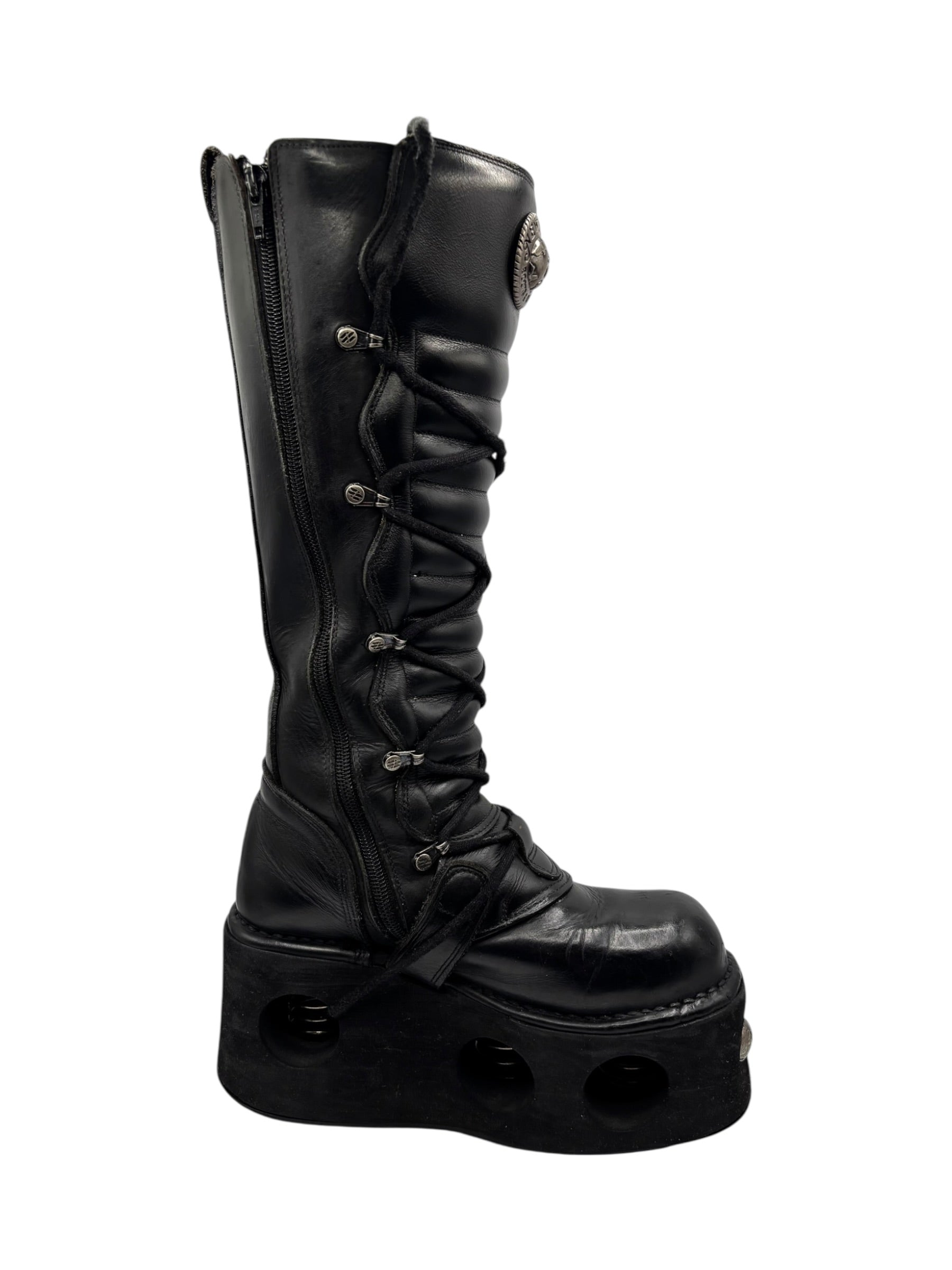 Vintage New Rock knee high neptuno platform boots size 38