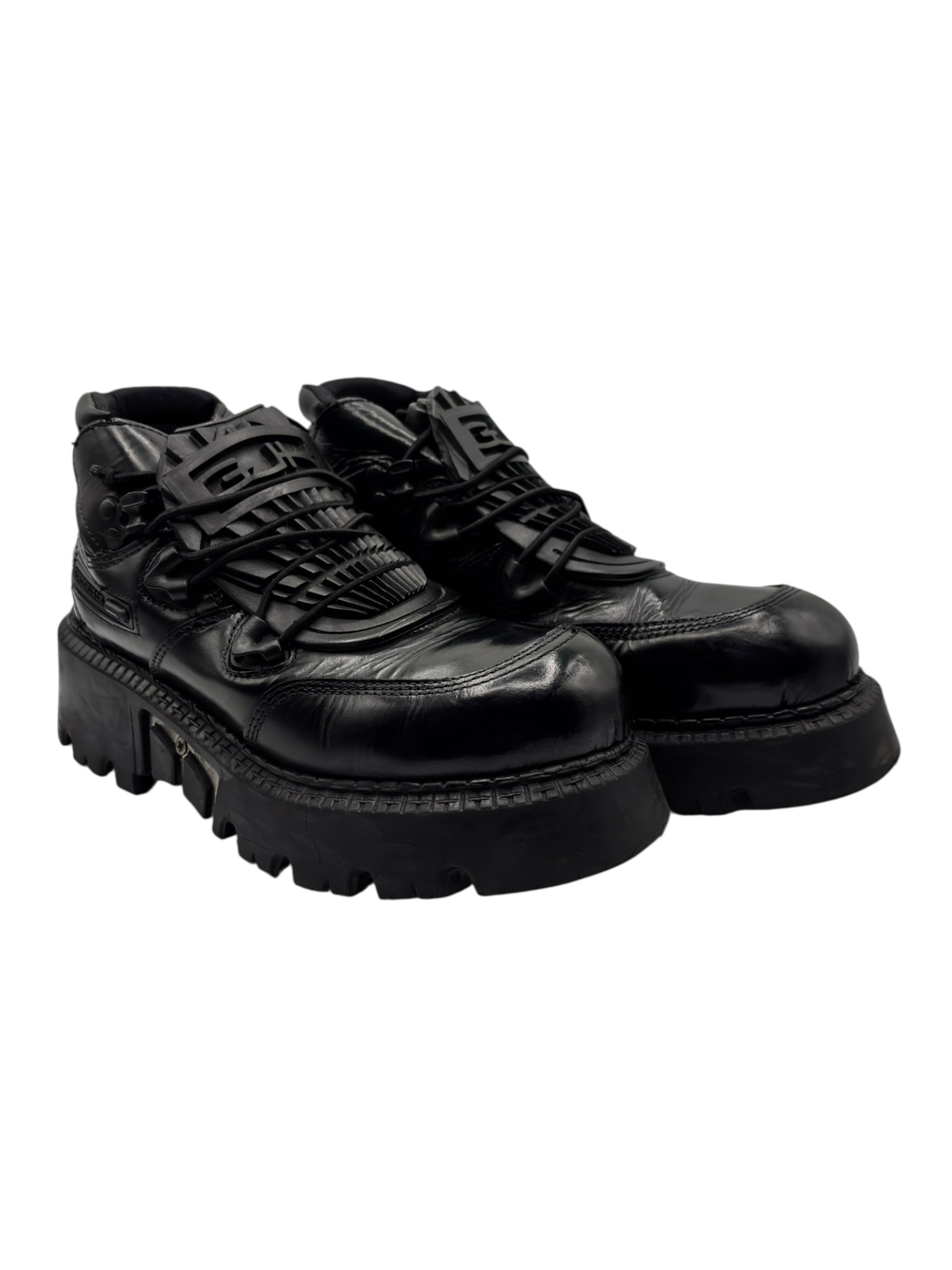 Vintage Gordon Jack lace-up leather platform boots size 39