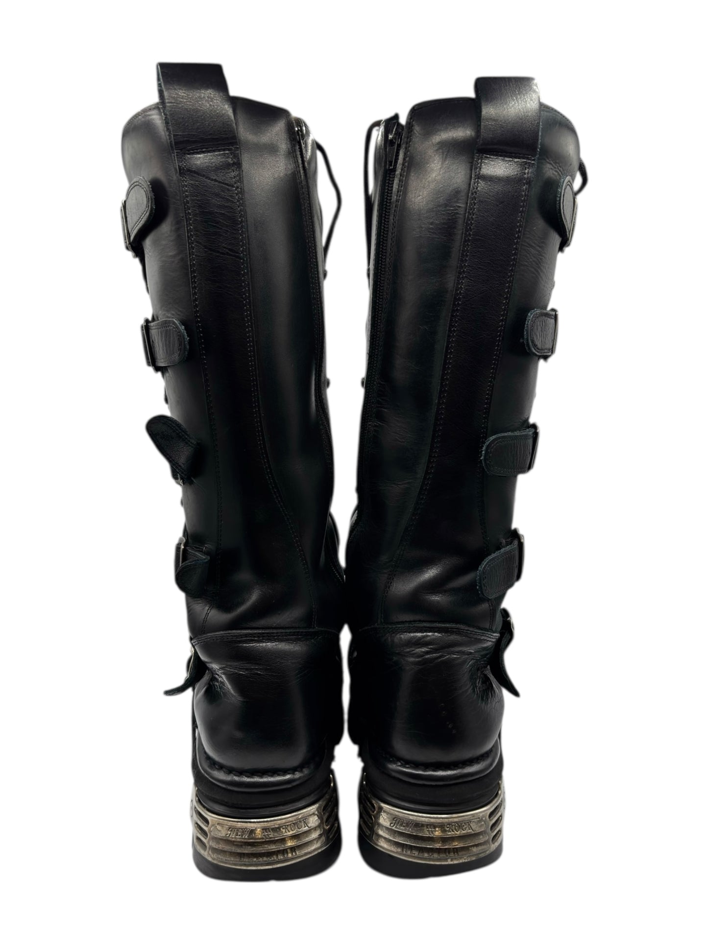 Vintage New Rock knee high reactor leather boots size 44