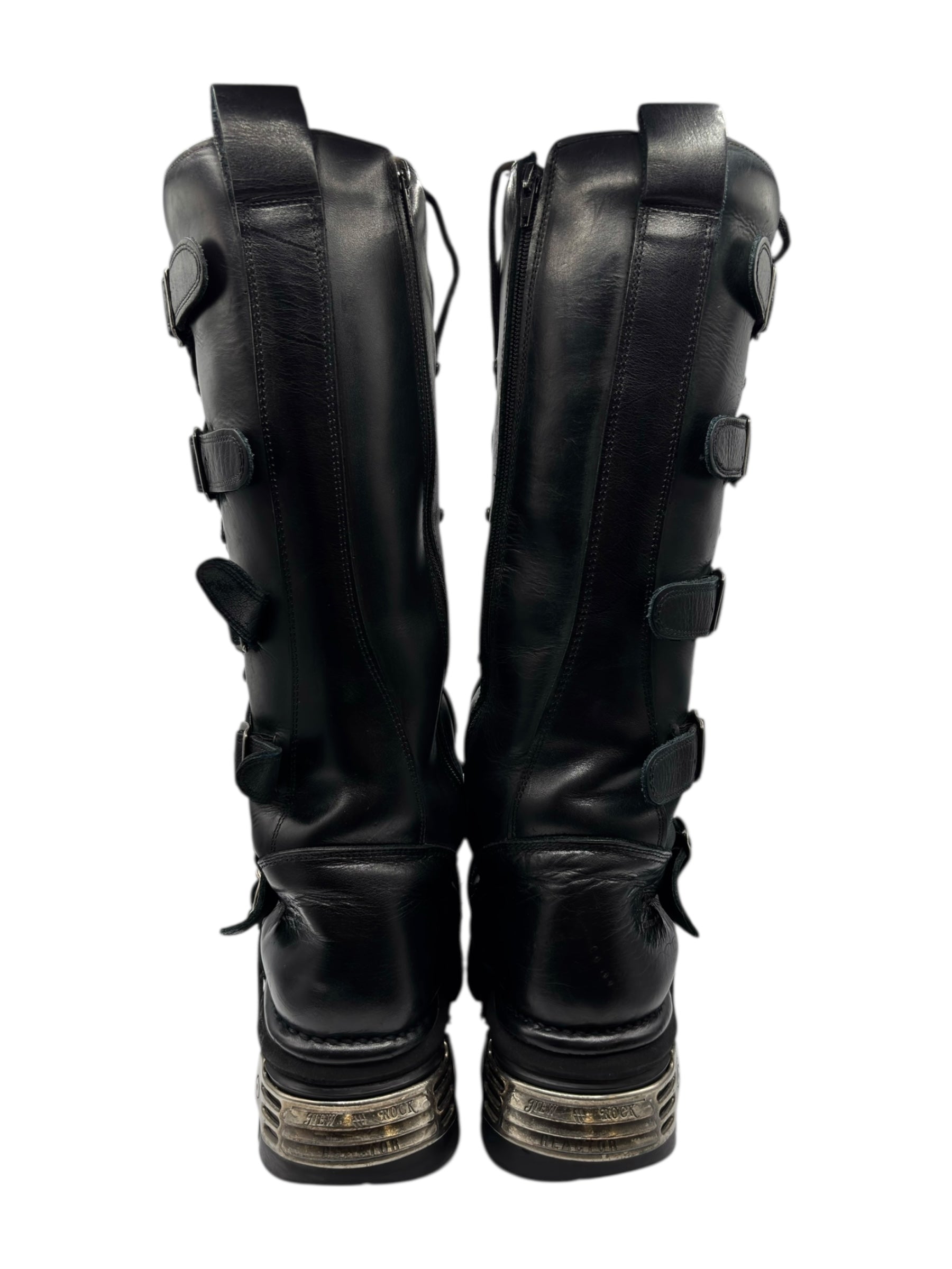 Vintage New Rock knee high reactor leather boots size 44