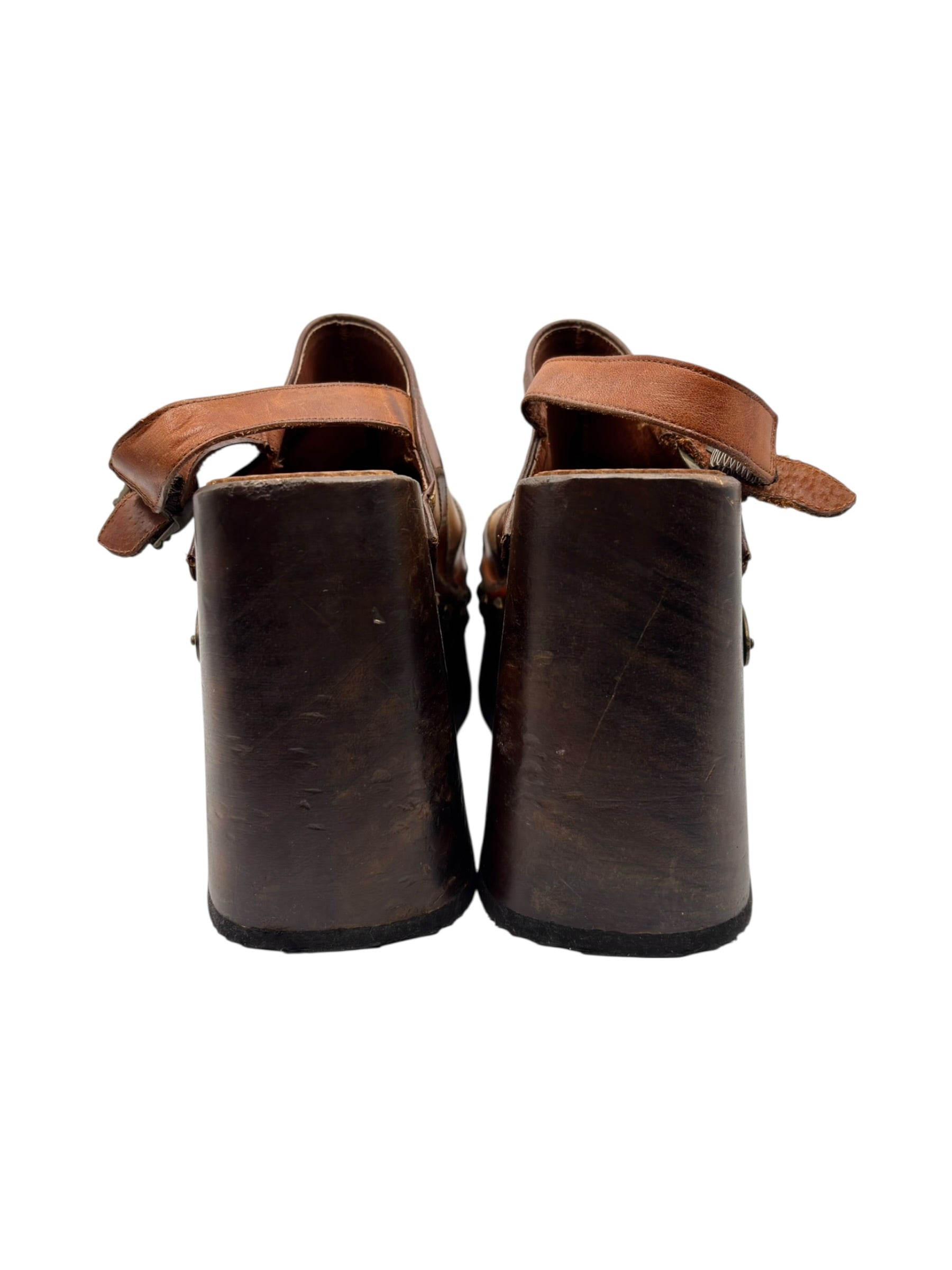 Vintage El Dantes block platform sandals size 38
