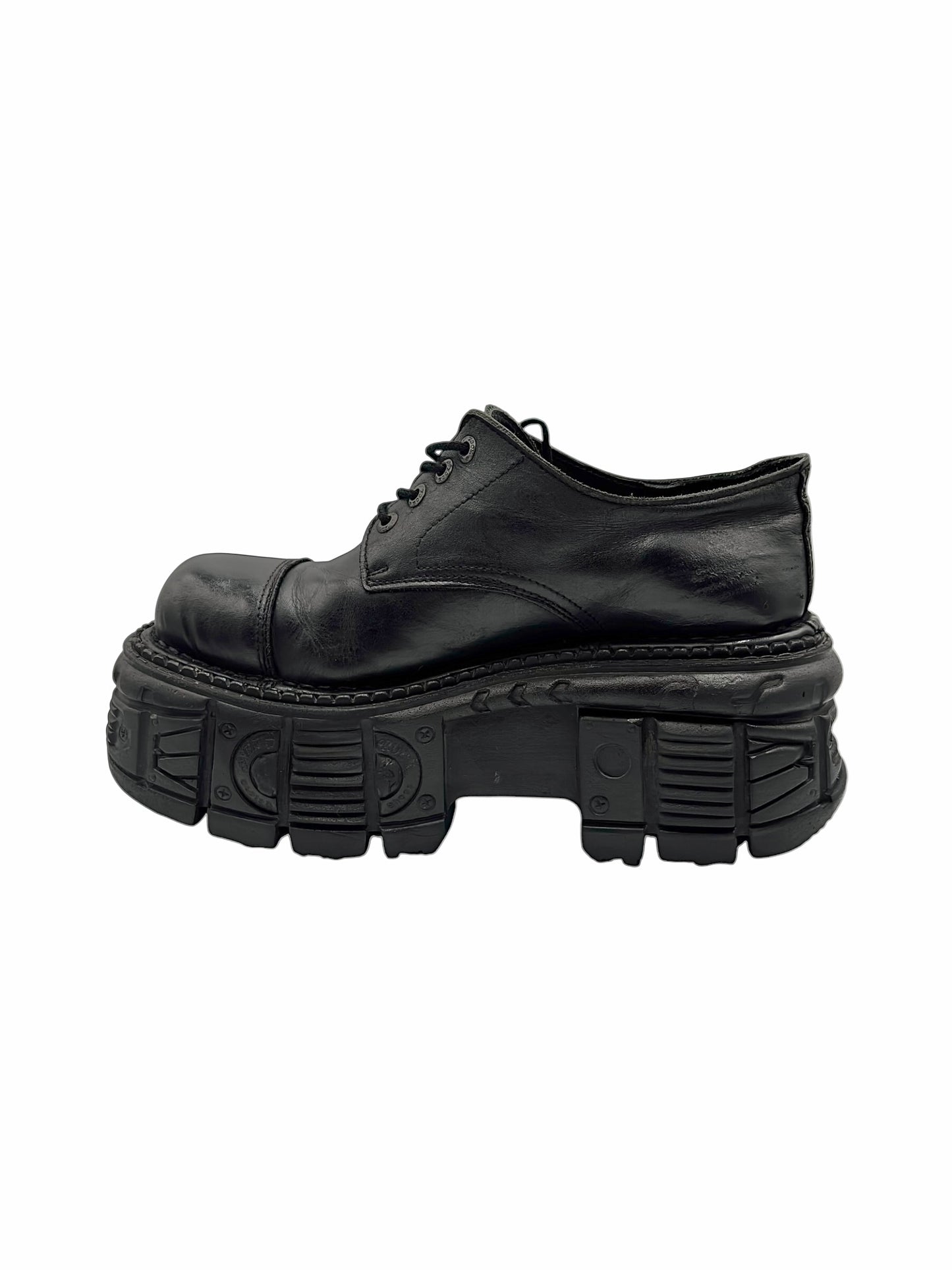 Vintage New Rock techno leather platform boots size 44