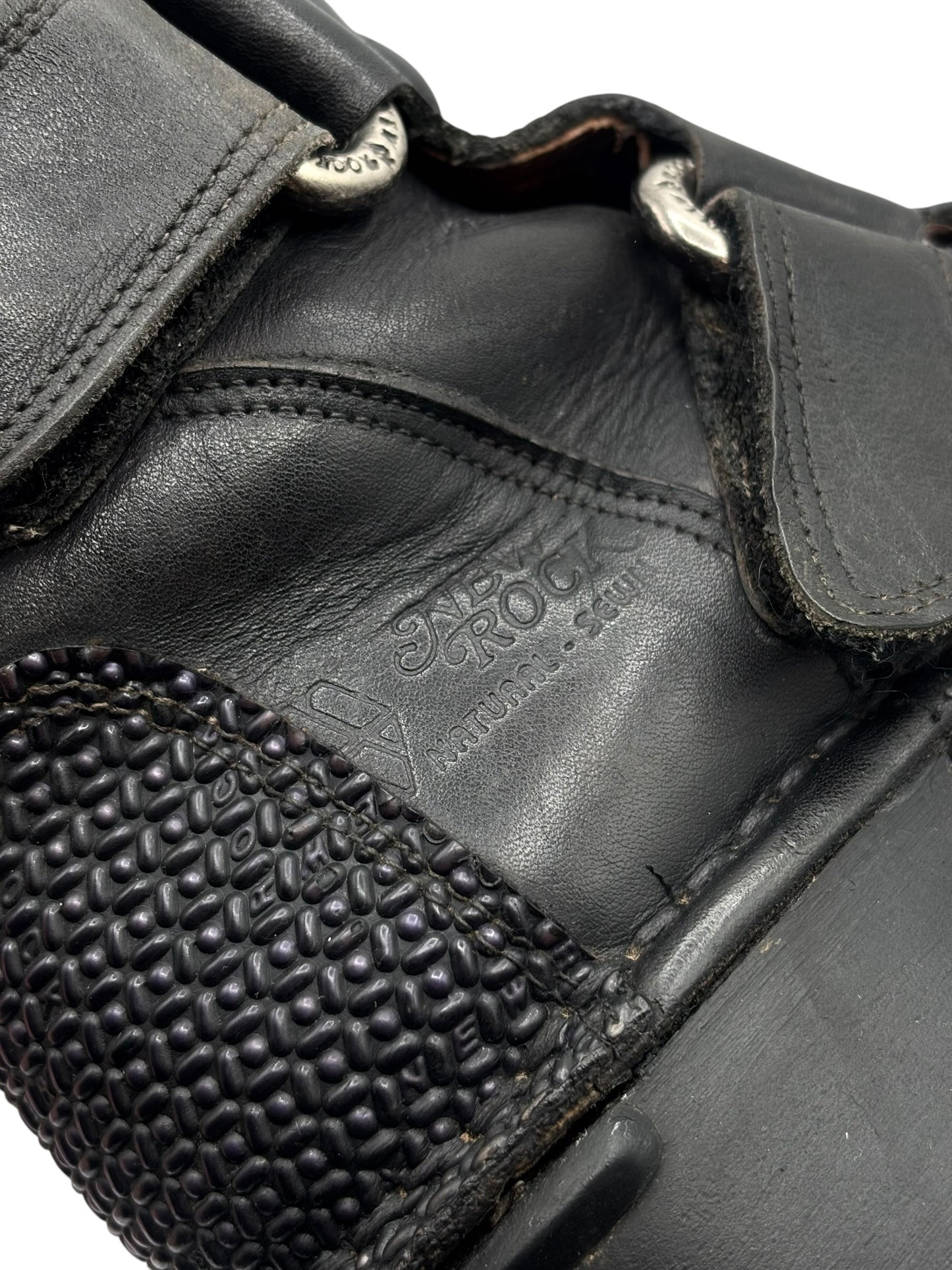 Vintage New Rock knee high velcro leather platform boots