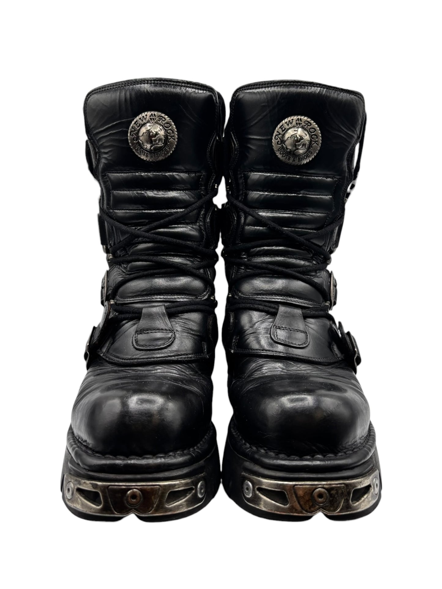 Vintage New Rock mid-calf leather reactor boots size 43