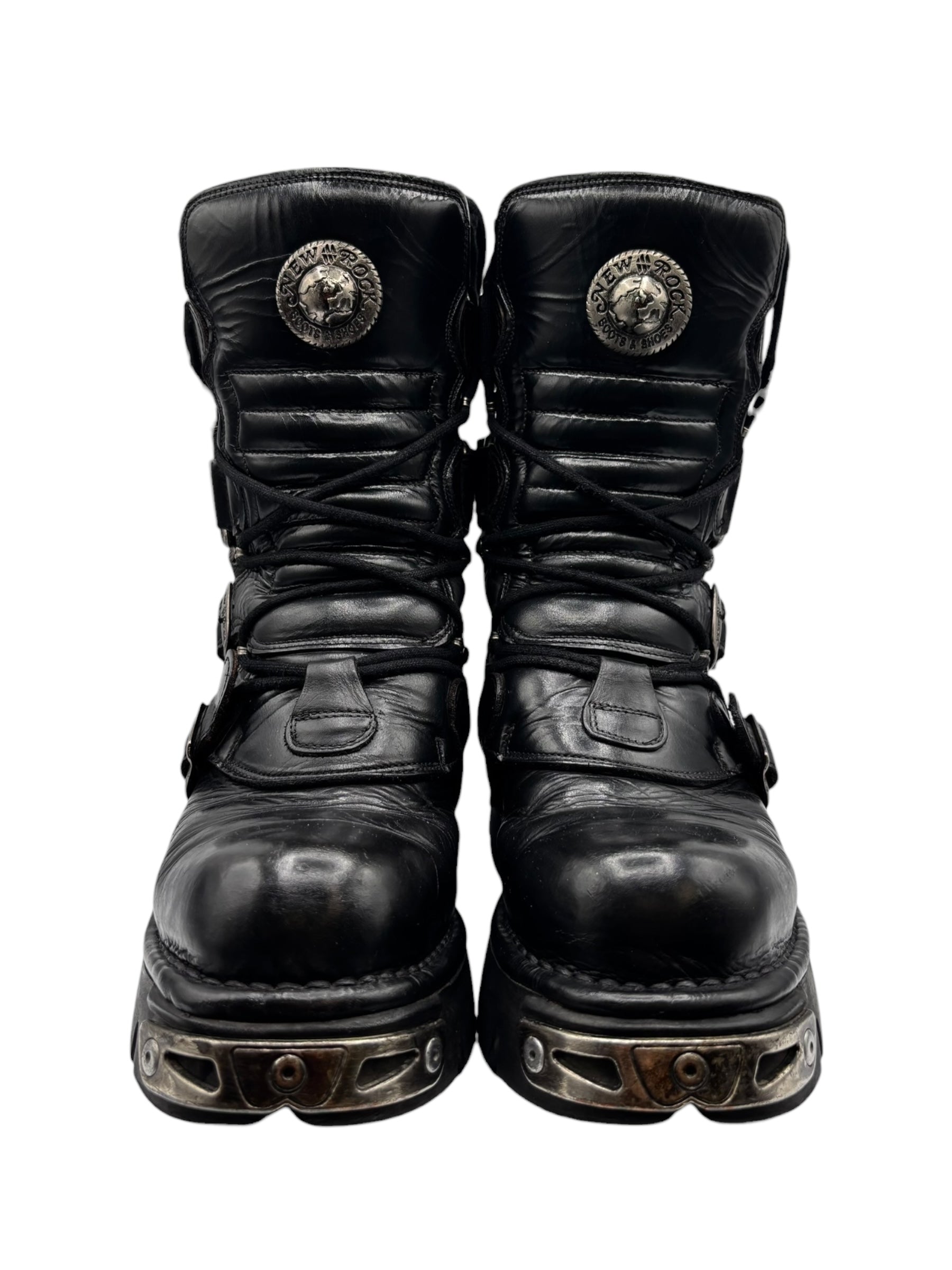 Vintage New Rock mid-calf leather reactor boots size 43