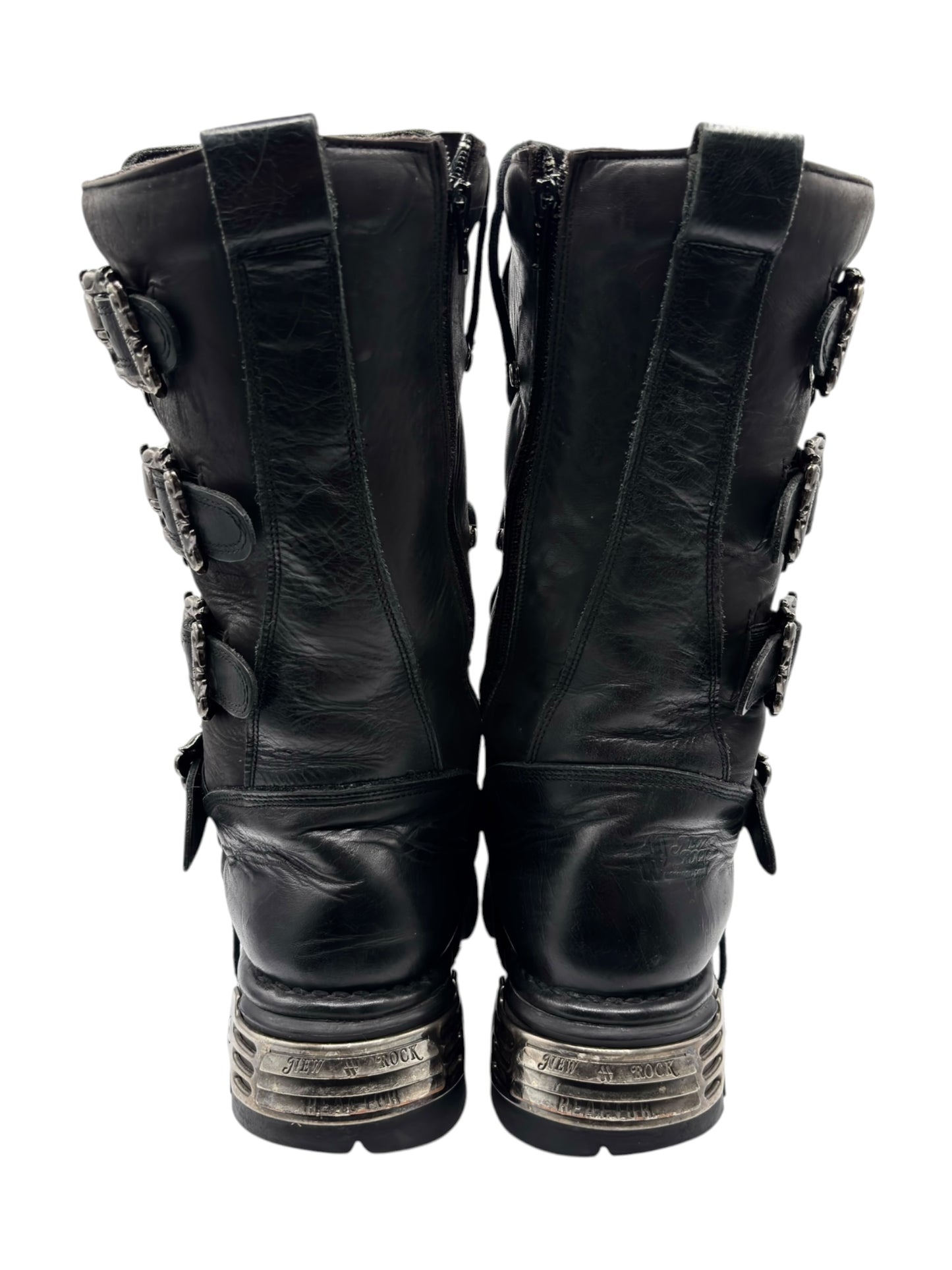 Vintage New Rock knee high cross reactor leather boots