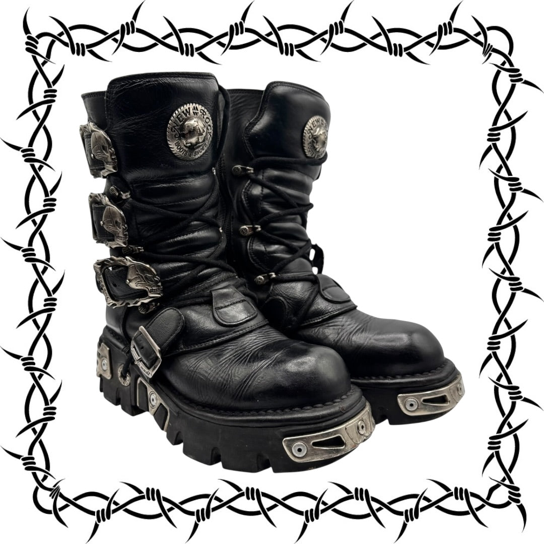 Vintage New Rock reactor mid-calf boots size 38