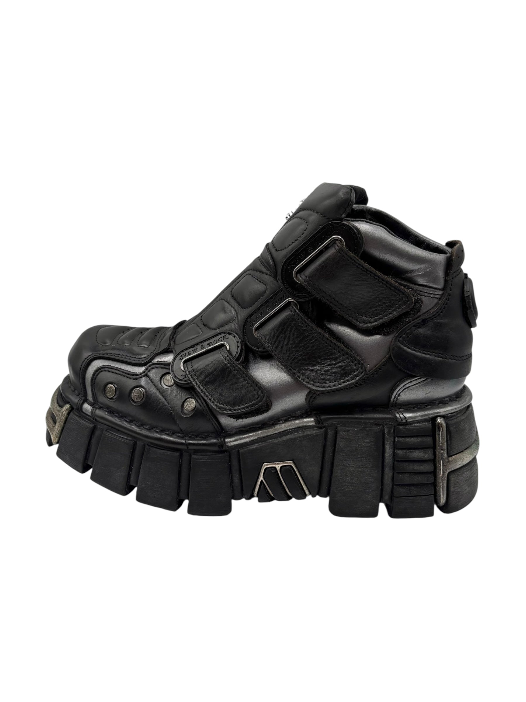Vintage New Rock avant garde leather platform boots size 37