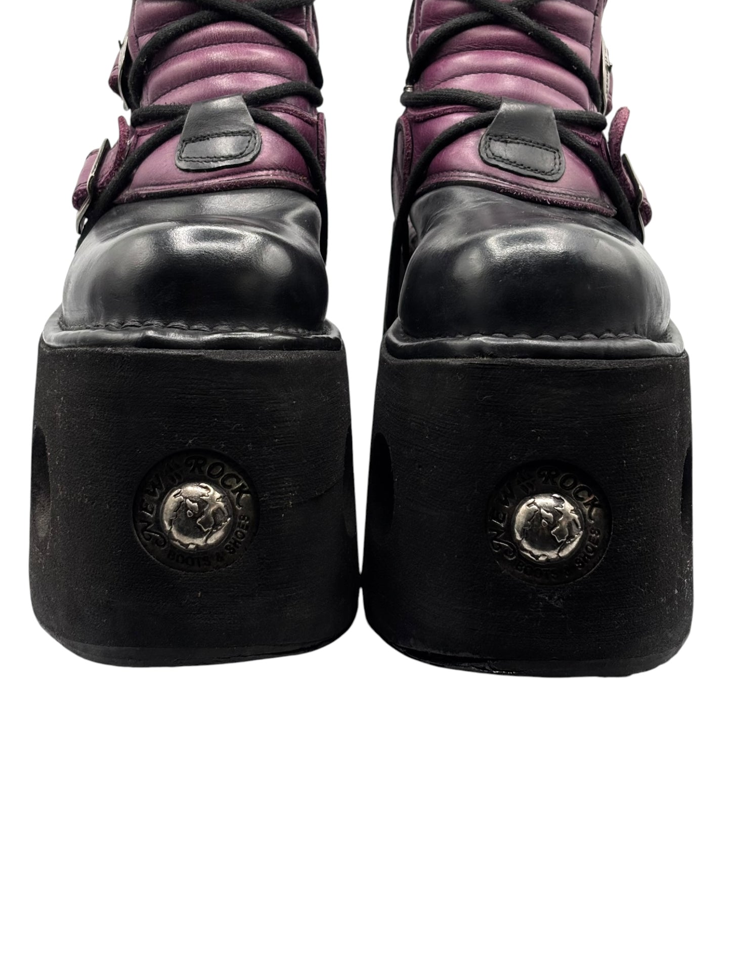 Vintage New Rock purple jupiter leather platform boots