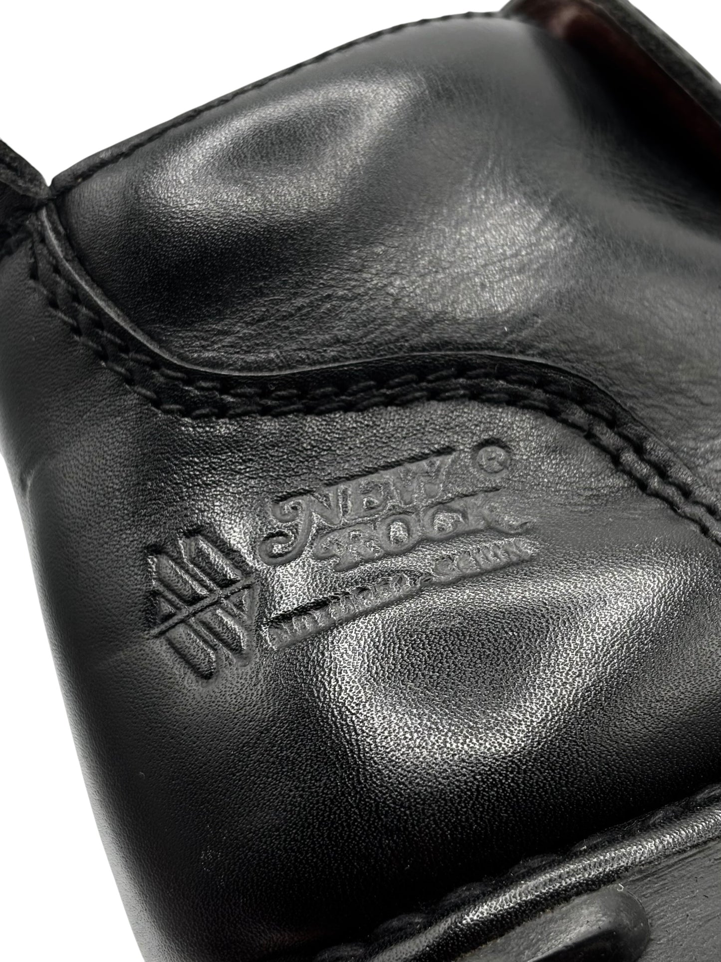 Vintage New Rock leather velcro strap platform boots
