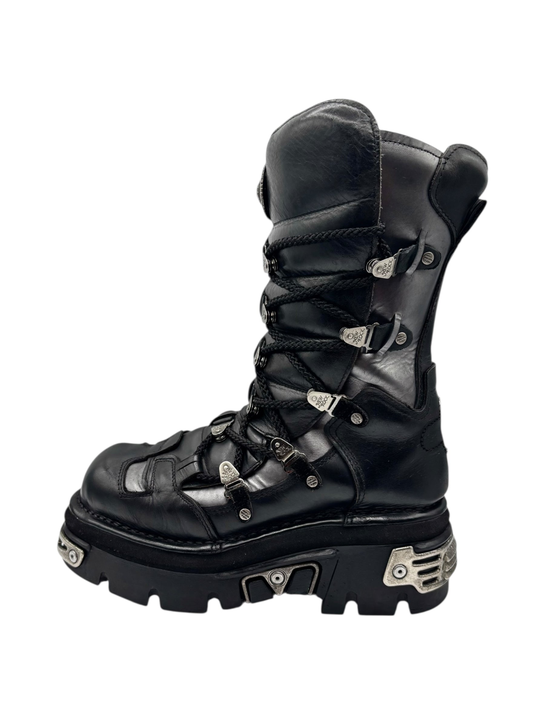 Vintage New Rock lace up reactor boots size 42